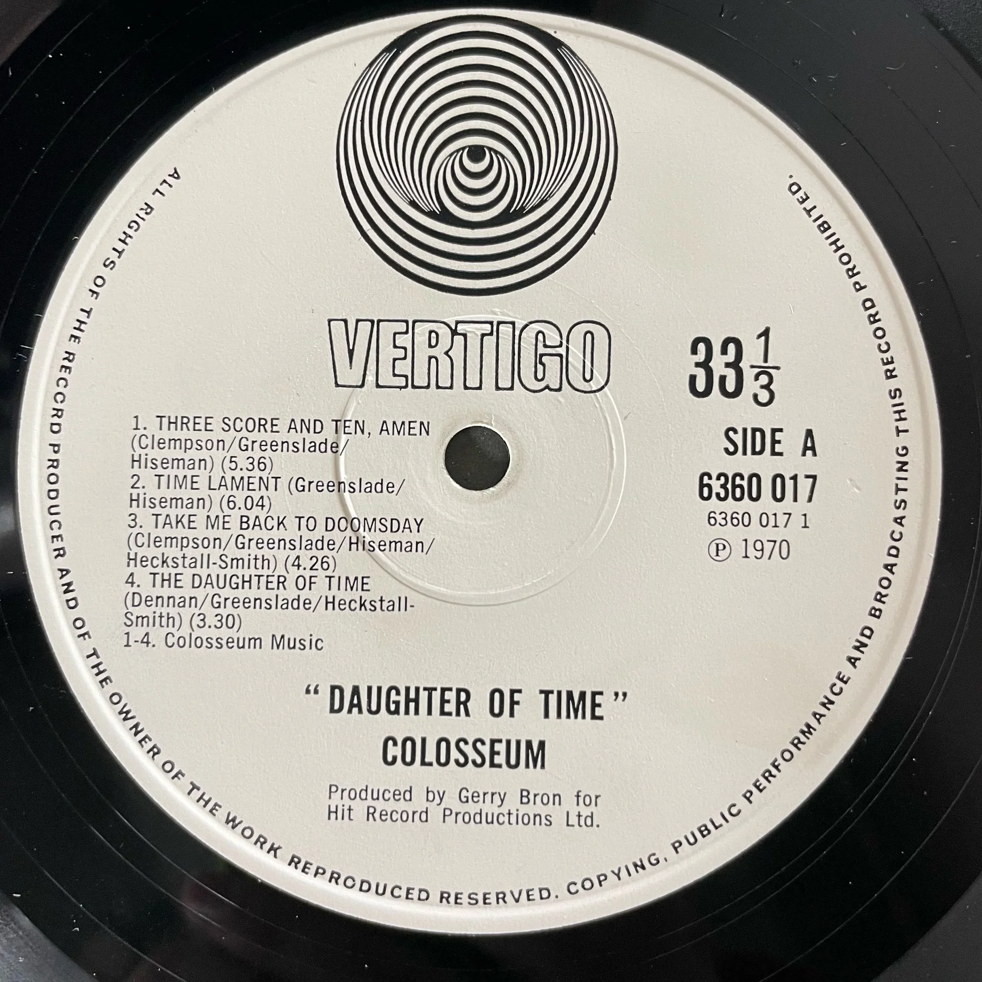 Винтажная виниловая пластинка LP Colosseum Daughter Of Time (Англия 1971) - миниатюра 5
