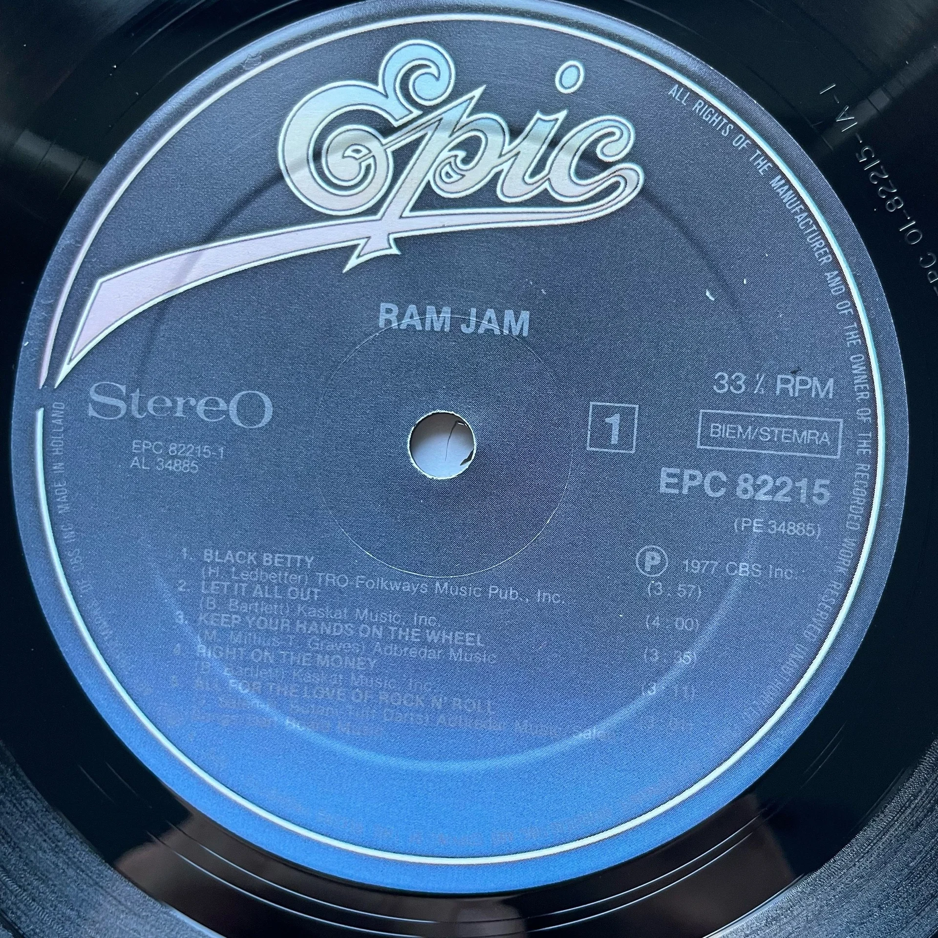 Винтажная виниловая пластинка LP Ram Jam Black Betty (Нидерланды 1977) - миниатюра 4