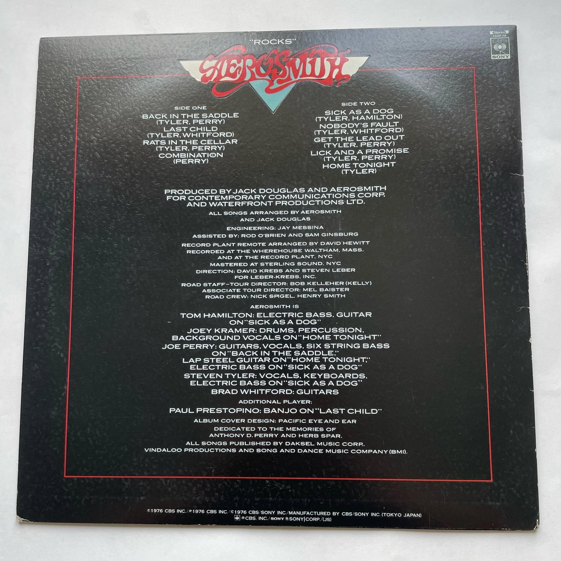 Винтажная виниловая пластинка LP Aerosmith Rocks (Япония 1976) (Без Оби) - миниатюра 2