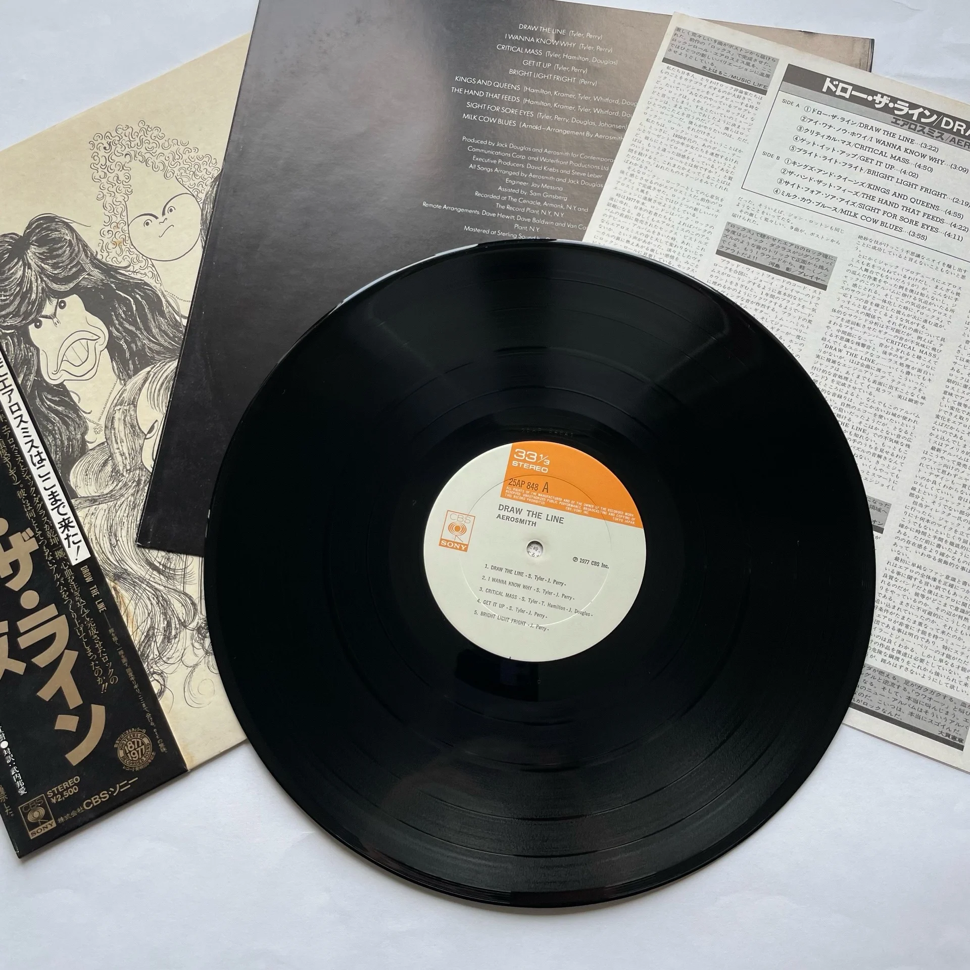 Винтажная виниловая пластинка LP Aerosmith Draw The Line (Япония 1977) (Оби) - миниатюра 3
