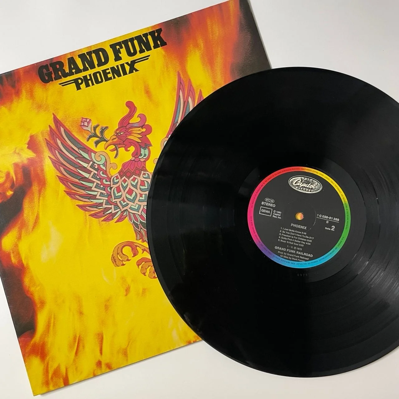 Винтажная виниловая пластинка LP Grand Funk Phoenix (Германия 1980) - миниатюра 3