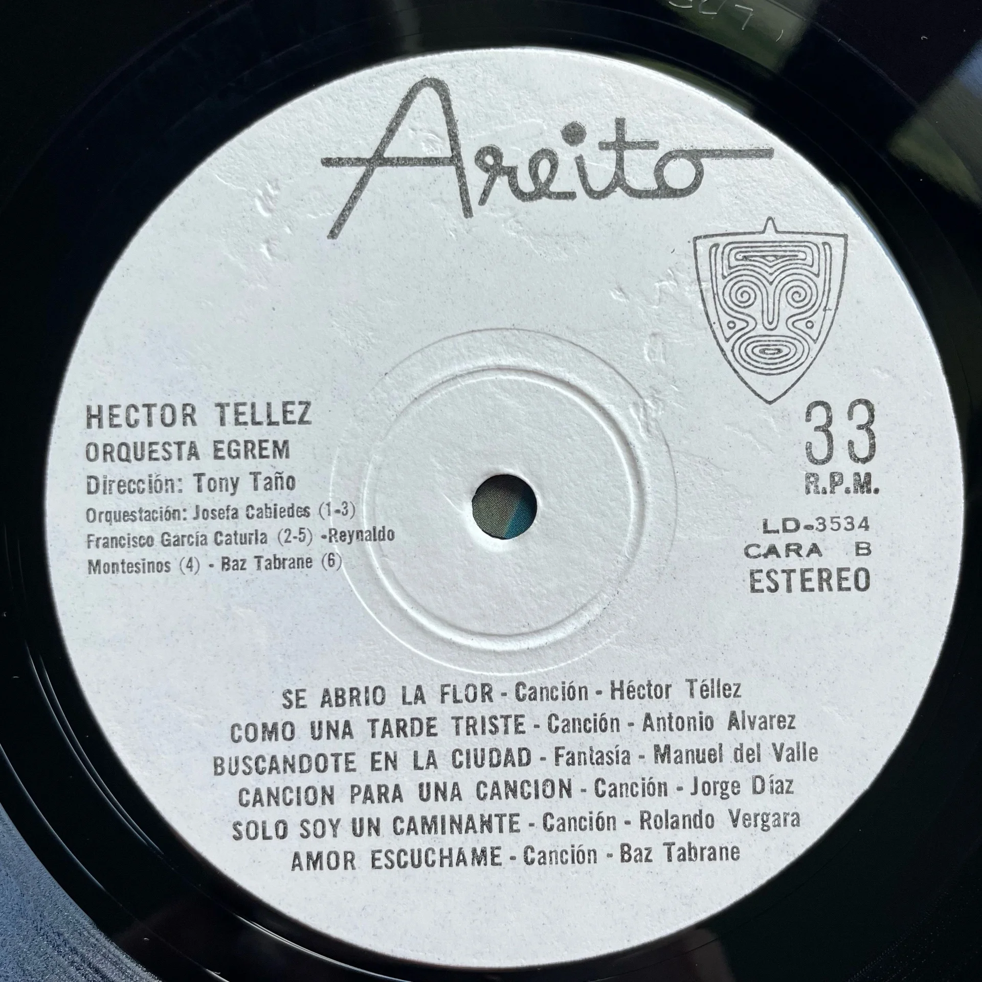 Винтажная виниловая пластинка LP Hector Tellez (Куба 1977) - миниатюра 5