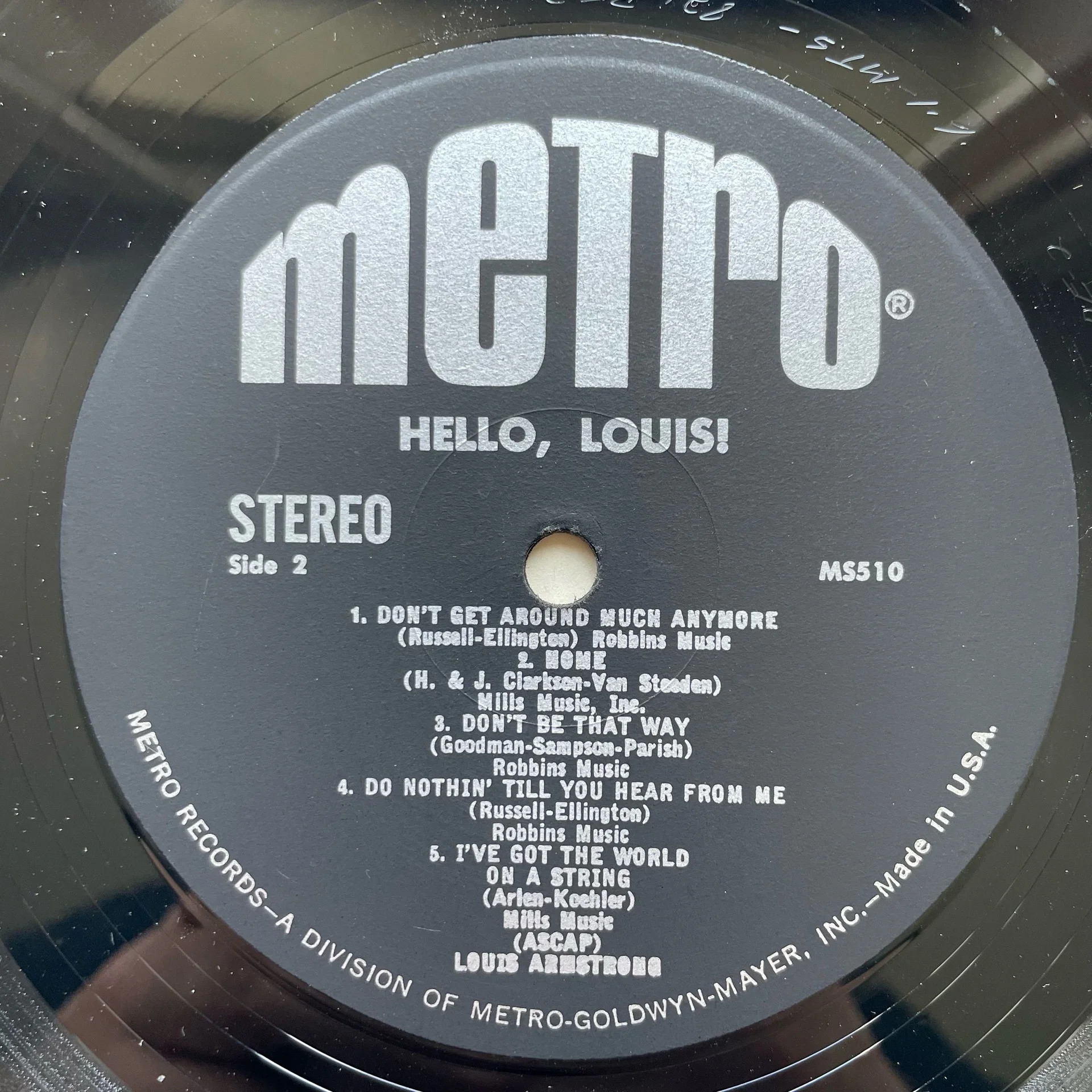 Винтажная виниловая пластинка LP Louis Armstrong Hello, Louis (США 1965) - миниатюра 5