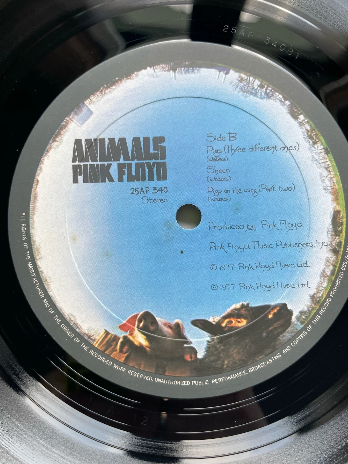 Винтажная виниловая пластинка LP Pink Floyd Animals (Япония 1977) (Оби, Стикер) - миниатюра 6