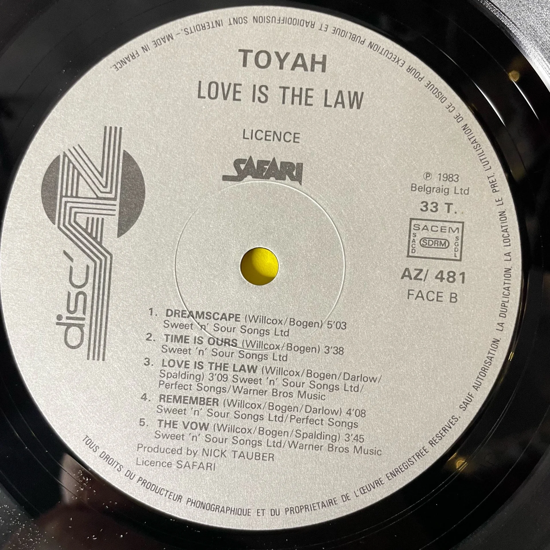 Винтажная виниловая пластинка LP Toyah Love Is The Law (Франция 1983) - миниатюра 5