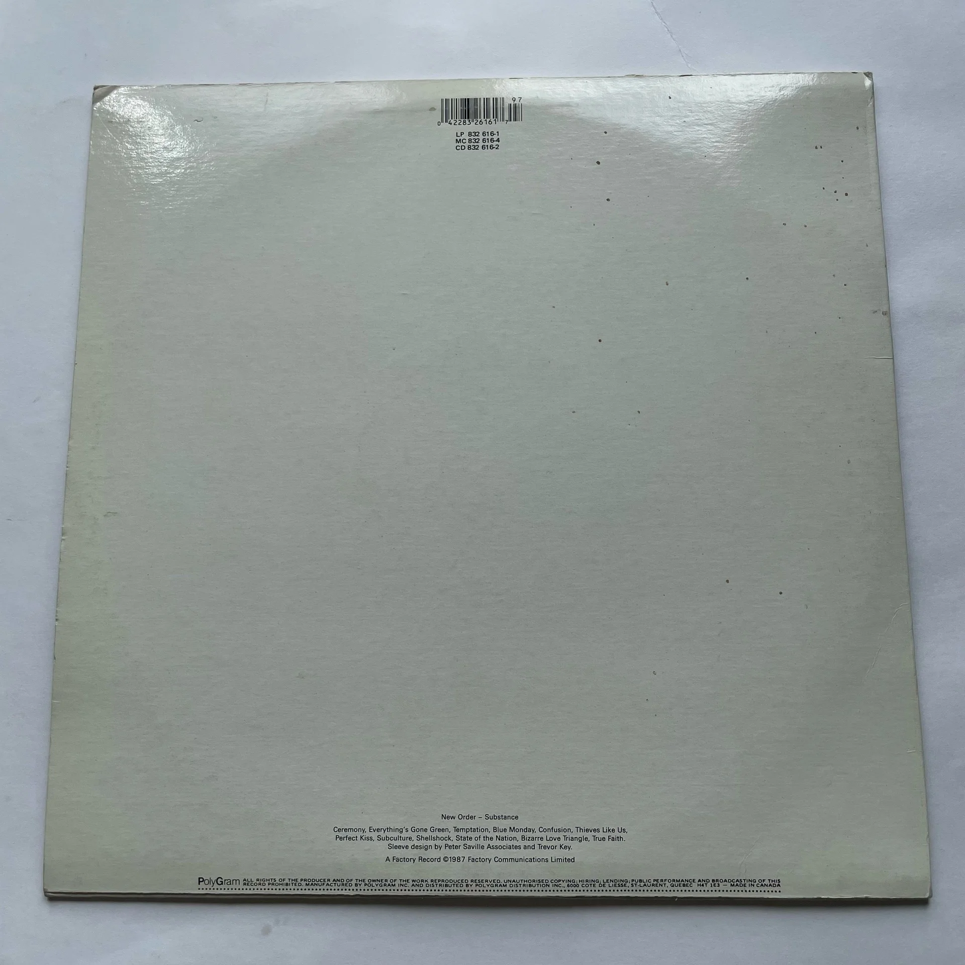 Винтажная виниловая пластинка LP New Order Substance (Канада 1987) Ceremony - миниатюра 2