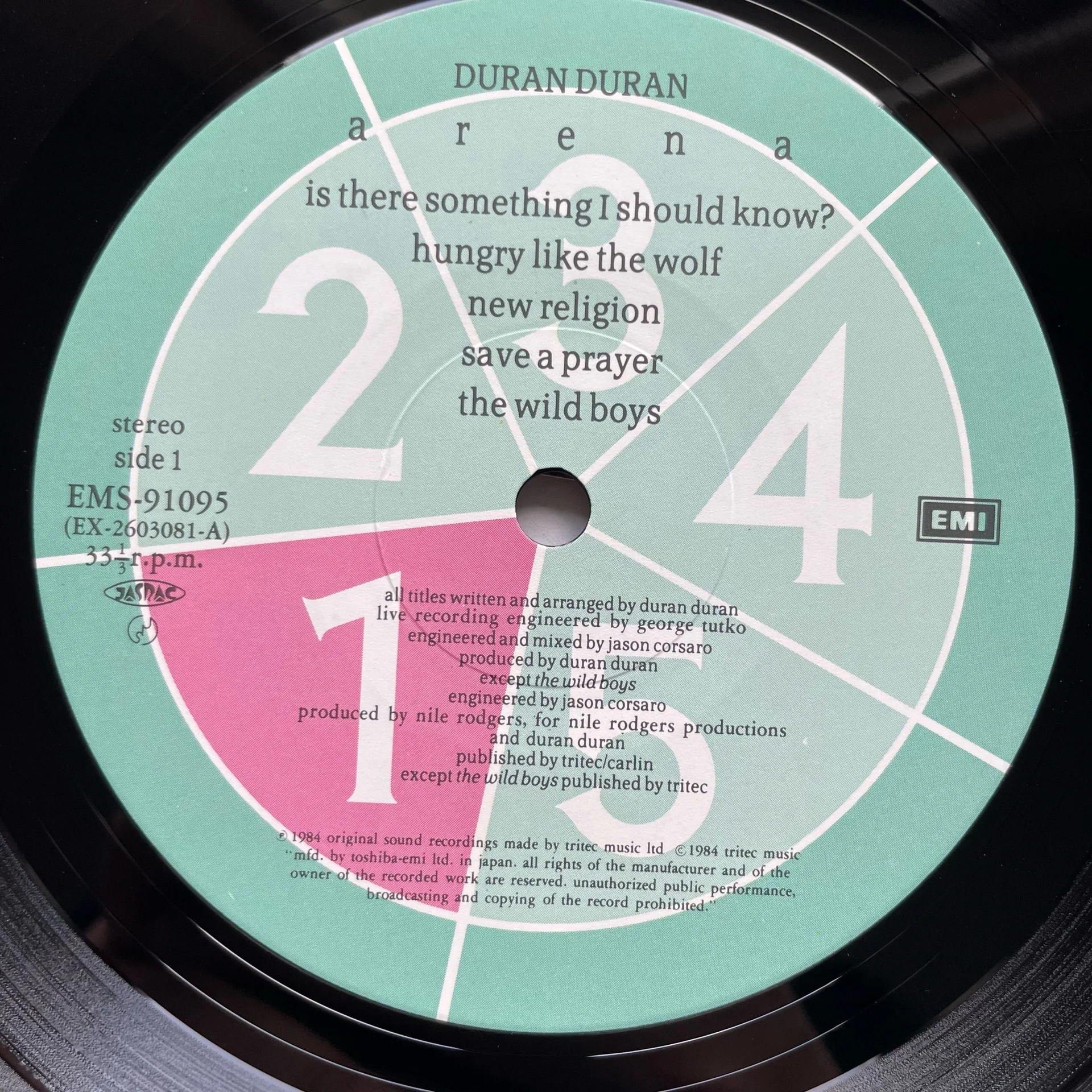 Винтажная виниловая пластинка LP Duran Duran Arena (Япония 1984) (Оби) - миниатюра 5