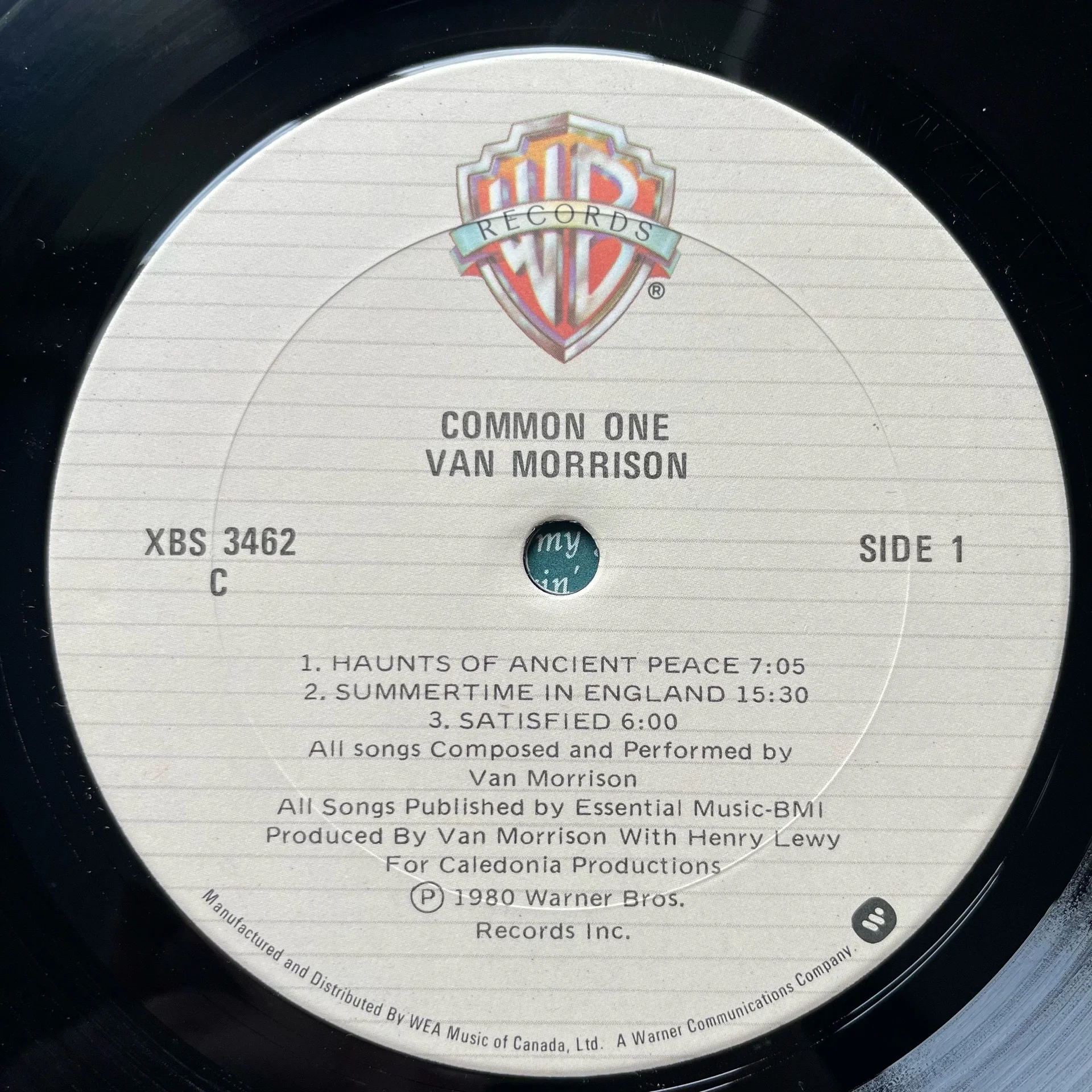 Винтажная виниловая пластинка LP Van Morrison Common One (Канада 1980) - миниатюра 4