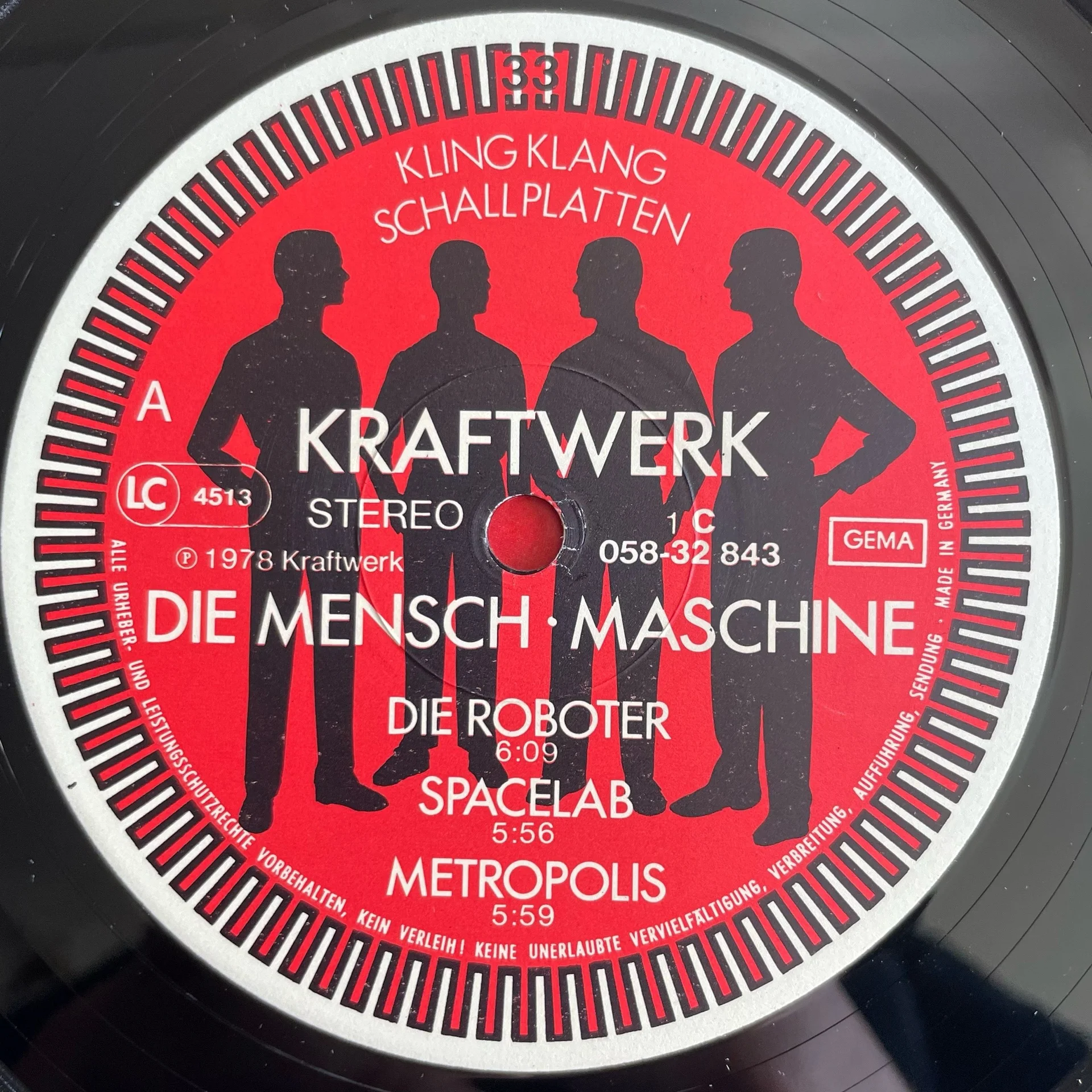 Винтажная виниловая пластинка LP Kraftwerk Die Mensch Maschine (Германия 1978) - миниатюра 4