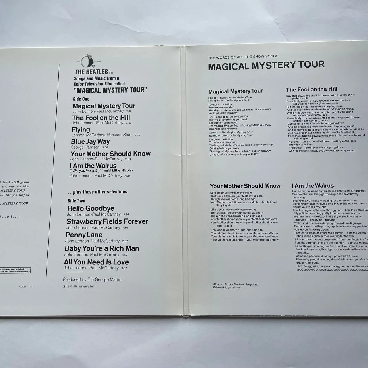 Винтажная виниловая пластинка LP The Beatles Magical Mystery Tour (Англия 1988) - миниатюра 2