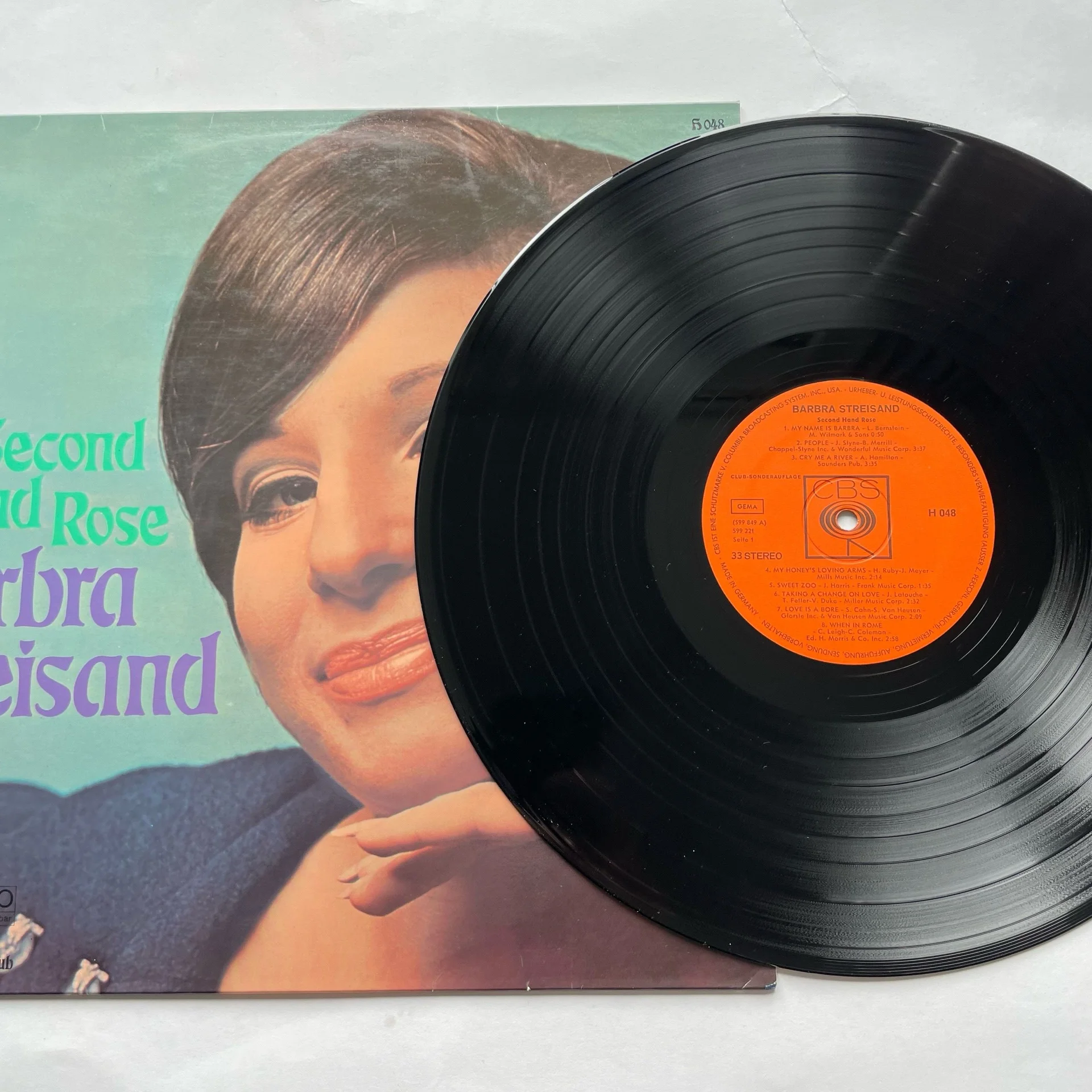 Винтажная виниловая пластинка LP Barbra Streisand Second Hand Rose (Германия 1967) - миниатюра 3