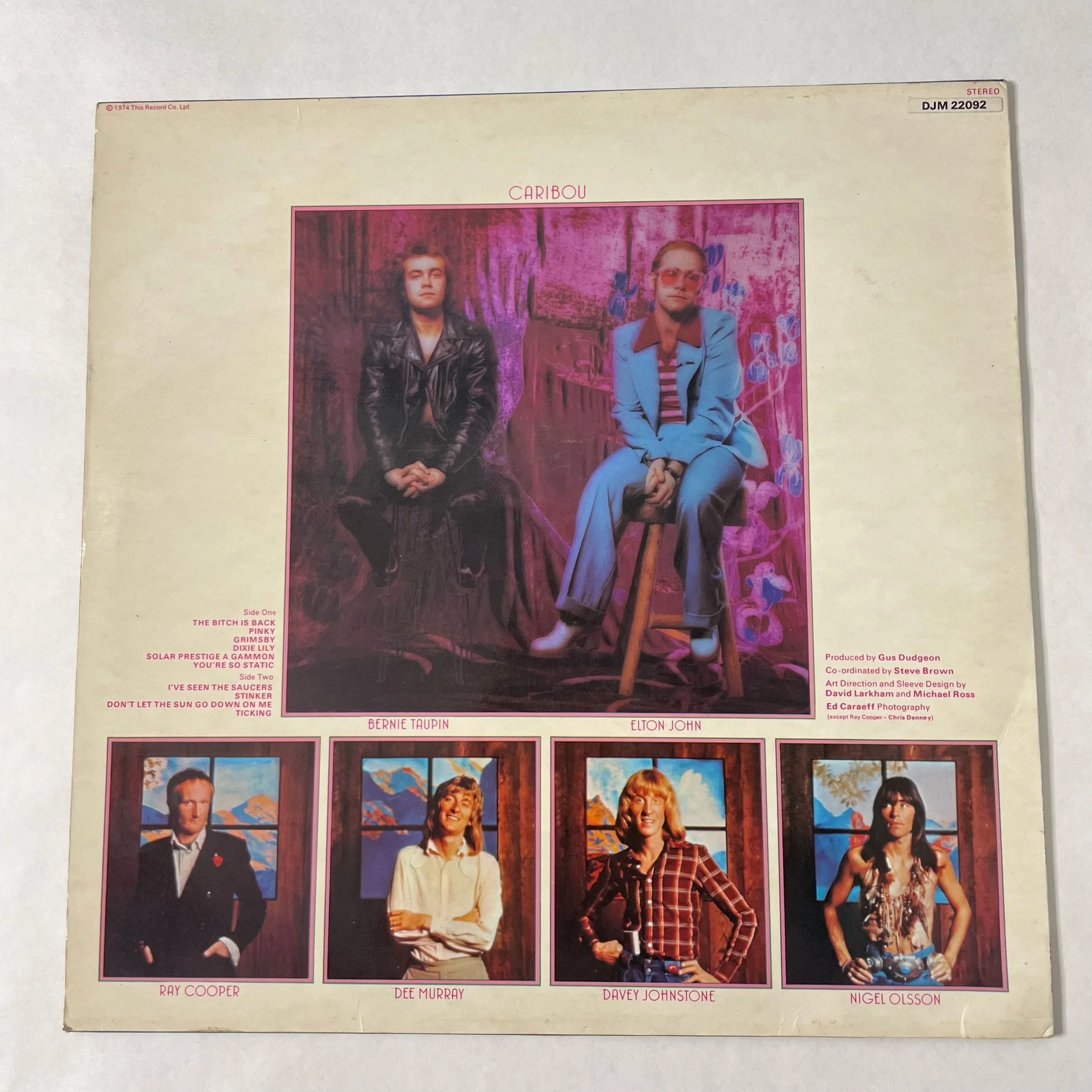 Винтажная виниловая пластинка LP Elton John Caribou (Англия 1974) - миниатюра 2