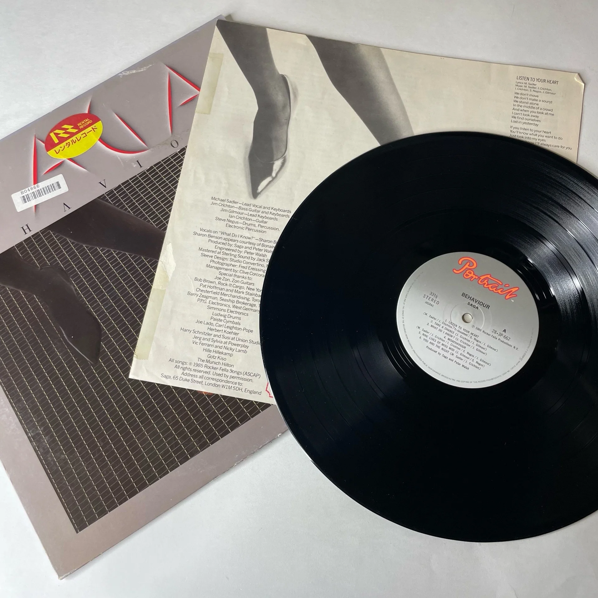Винтажная виниловая пластинка LP Saga Behaviour (Япония 1985) (Без Оби) - миниатюра 2