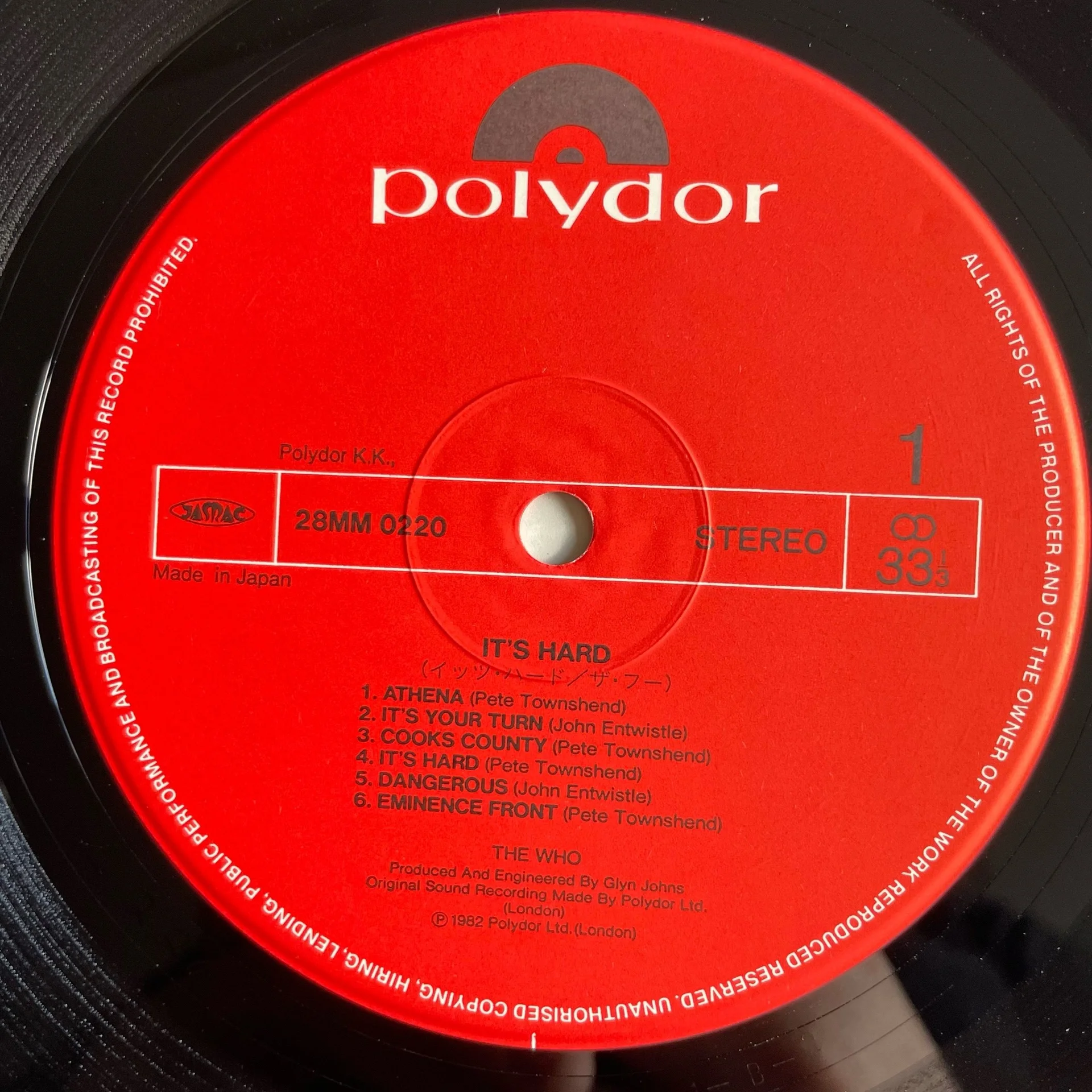Винтажная виниловая пластинка LP The Who It's Hard (Япония 1982) (Оби) - миниатюра 4