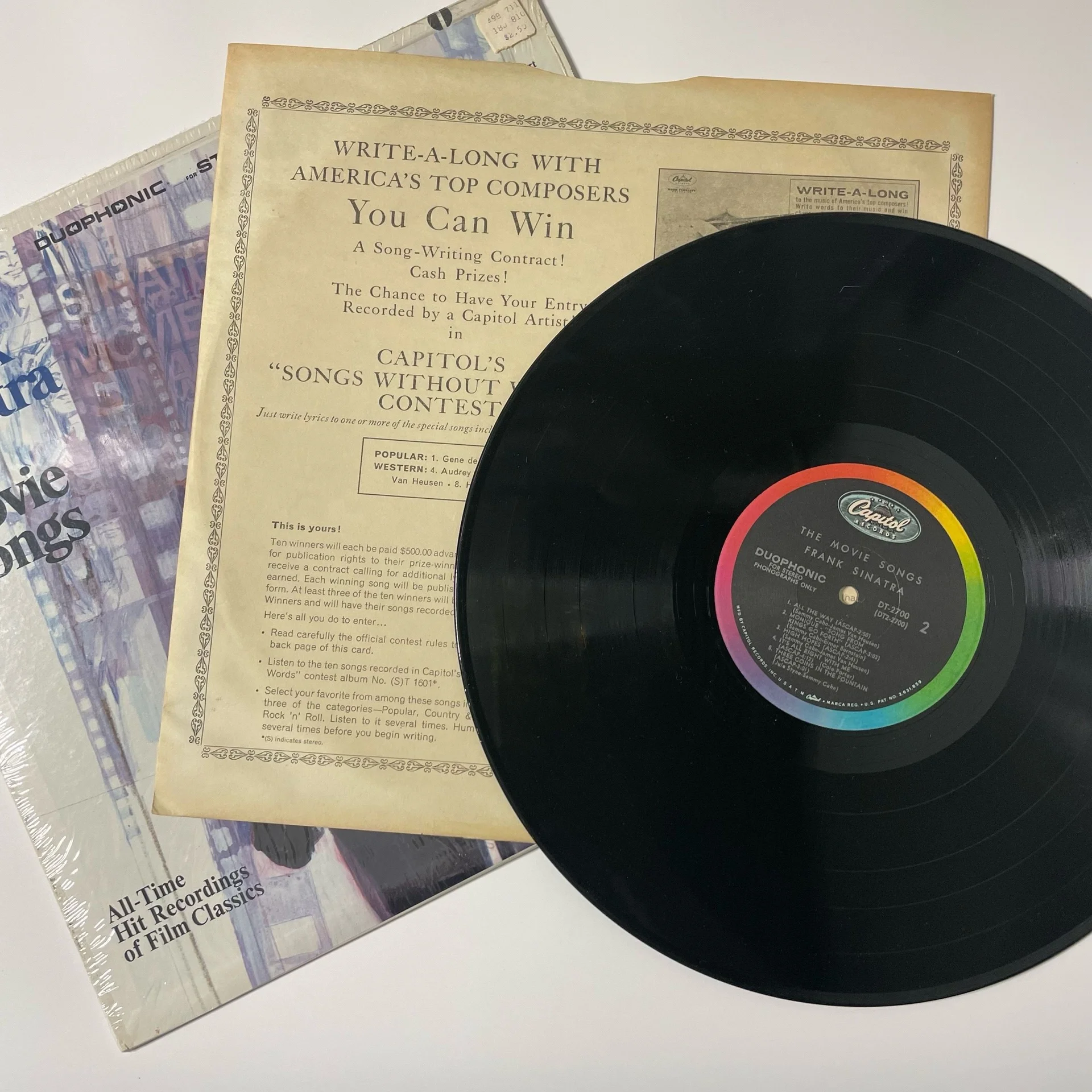 Винтажная виниловая пластинка LP Frank Sinatra The Movie Songs (США 1967) - миниатюра 3