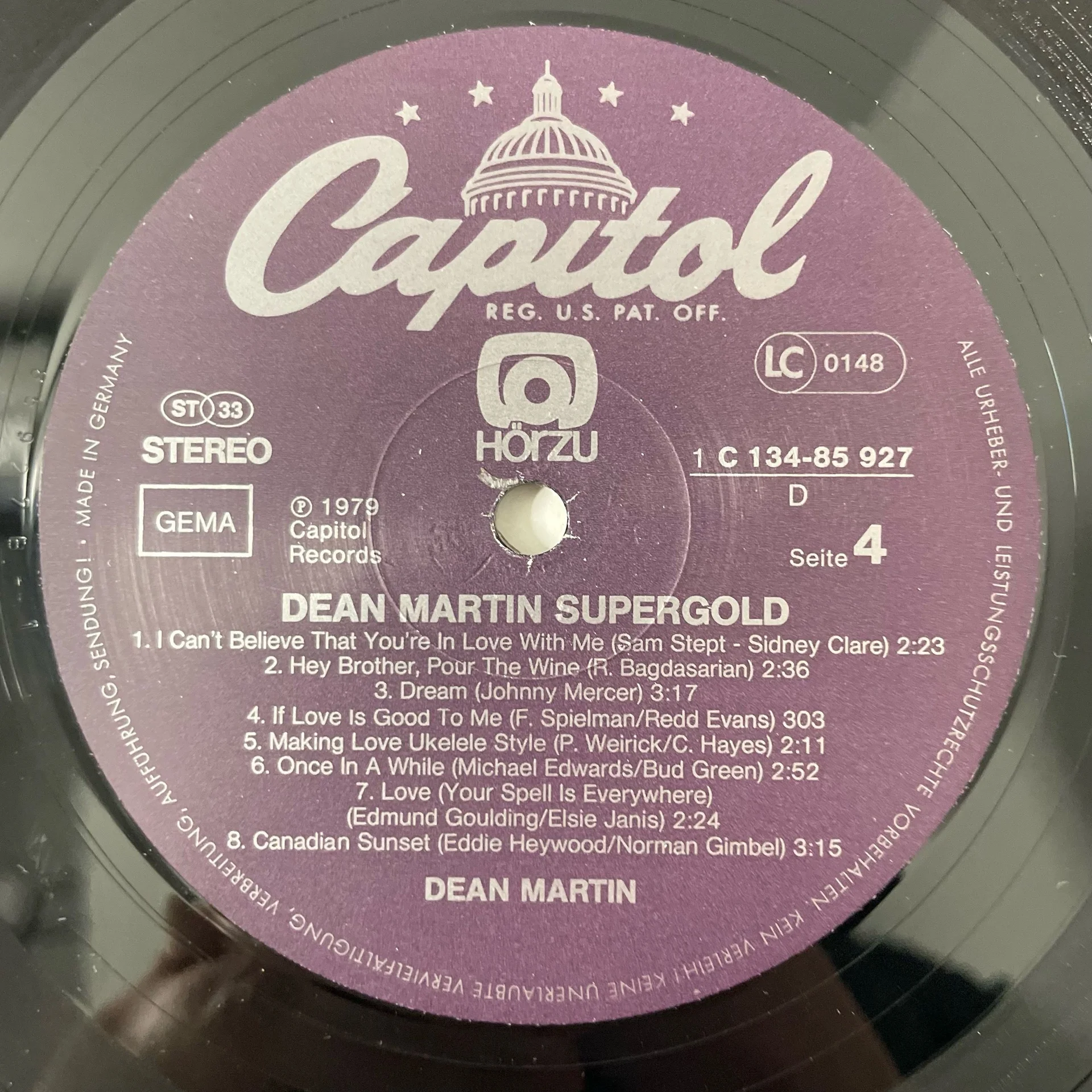 Винтажная виниловая пластинка LP Dean Martin Supergold (Германия 1979) - миниатюра 8