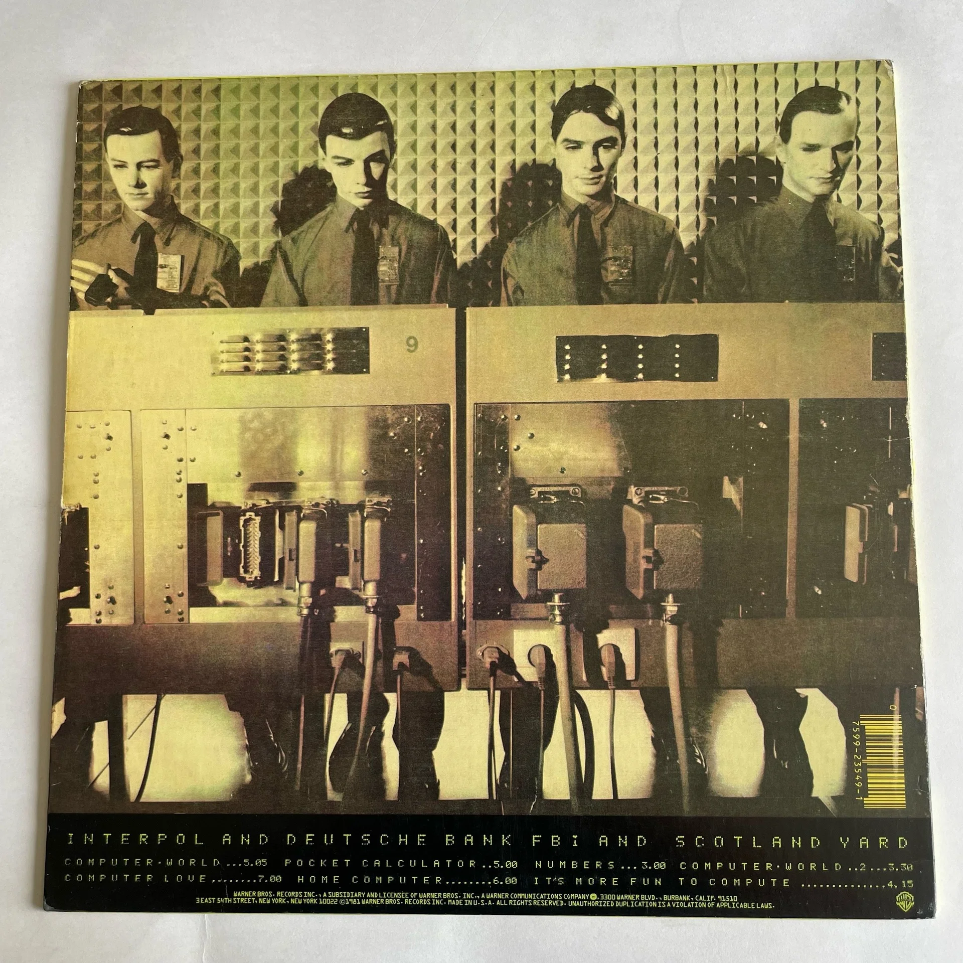 Винтажная виниловая пластинка LP Kraftwerk Computer World (США 1981) - миниатюра 2