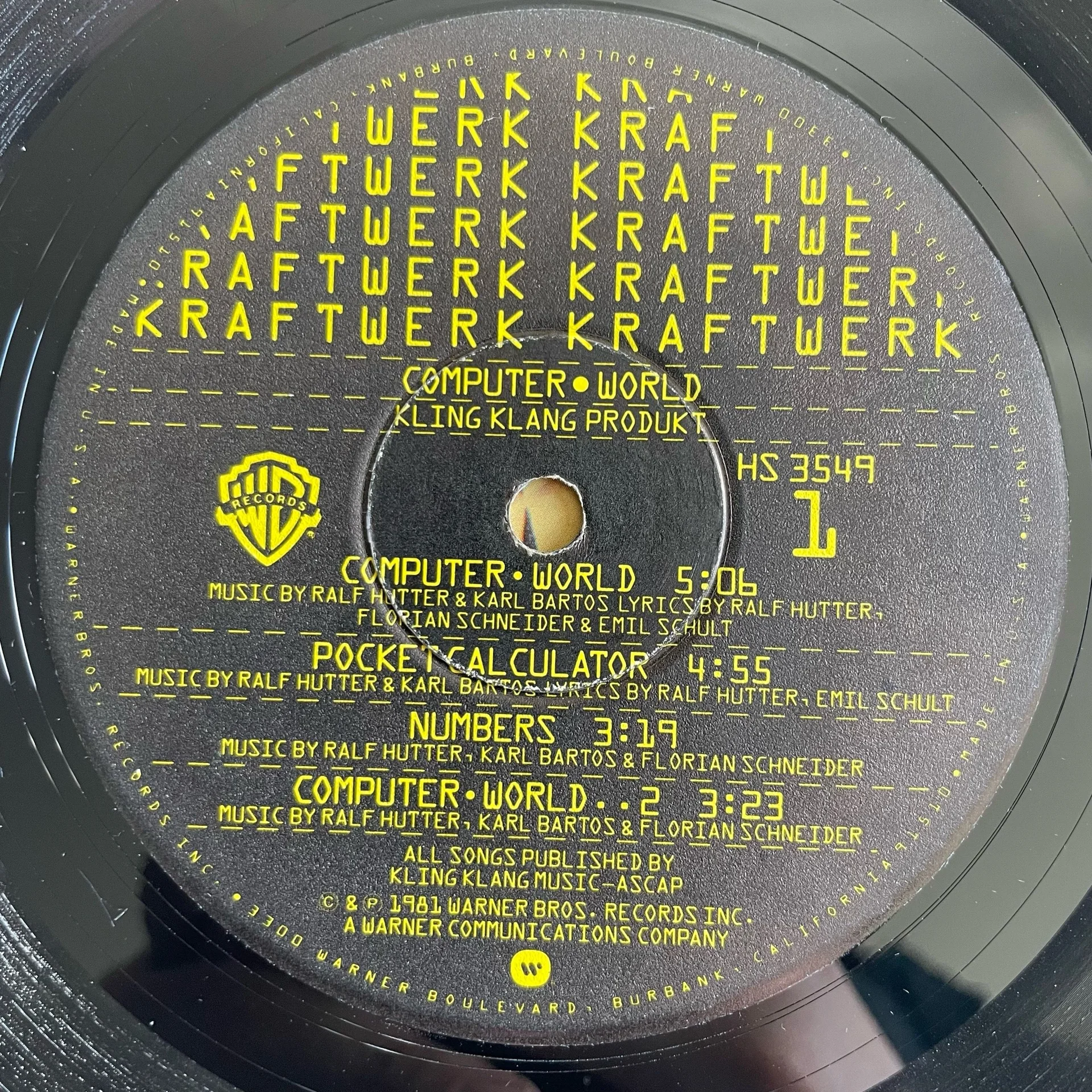 Винтажная виниловая пластинка LP Kraftwerk Computer World (США 1981) - миниатюра 4