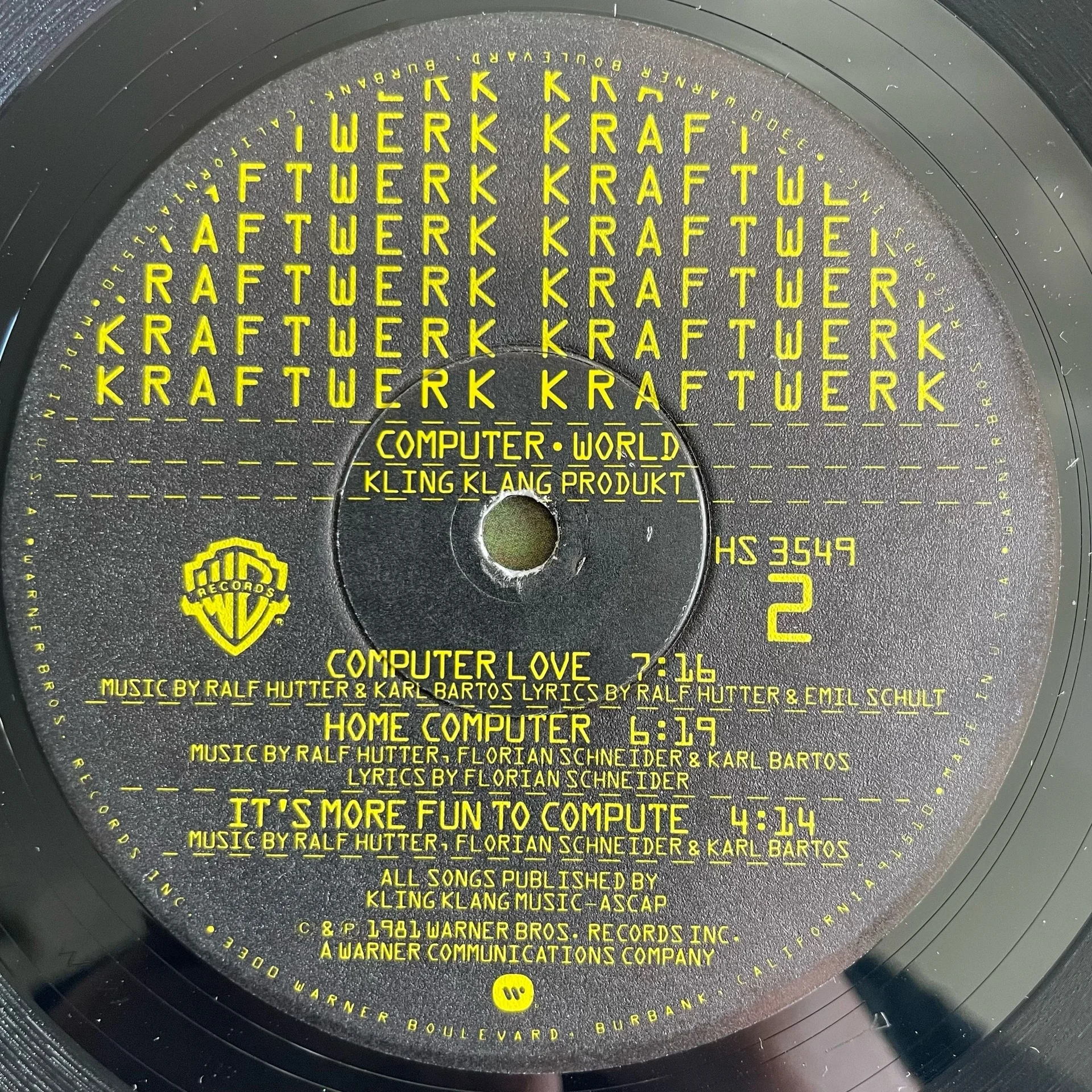 Винтажная виниловая пластинка LP Kraftwerk Computer World (США 1981) - миниатюра 5