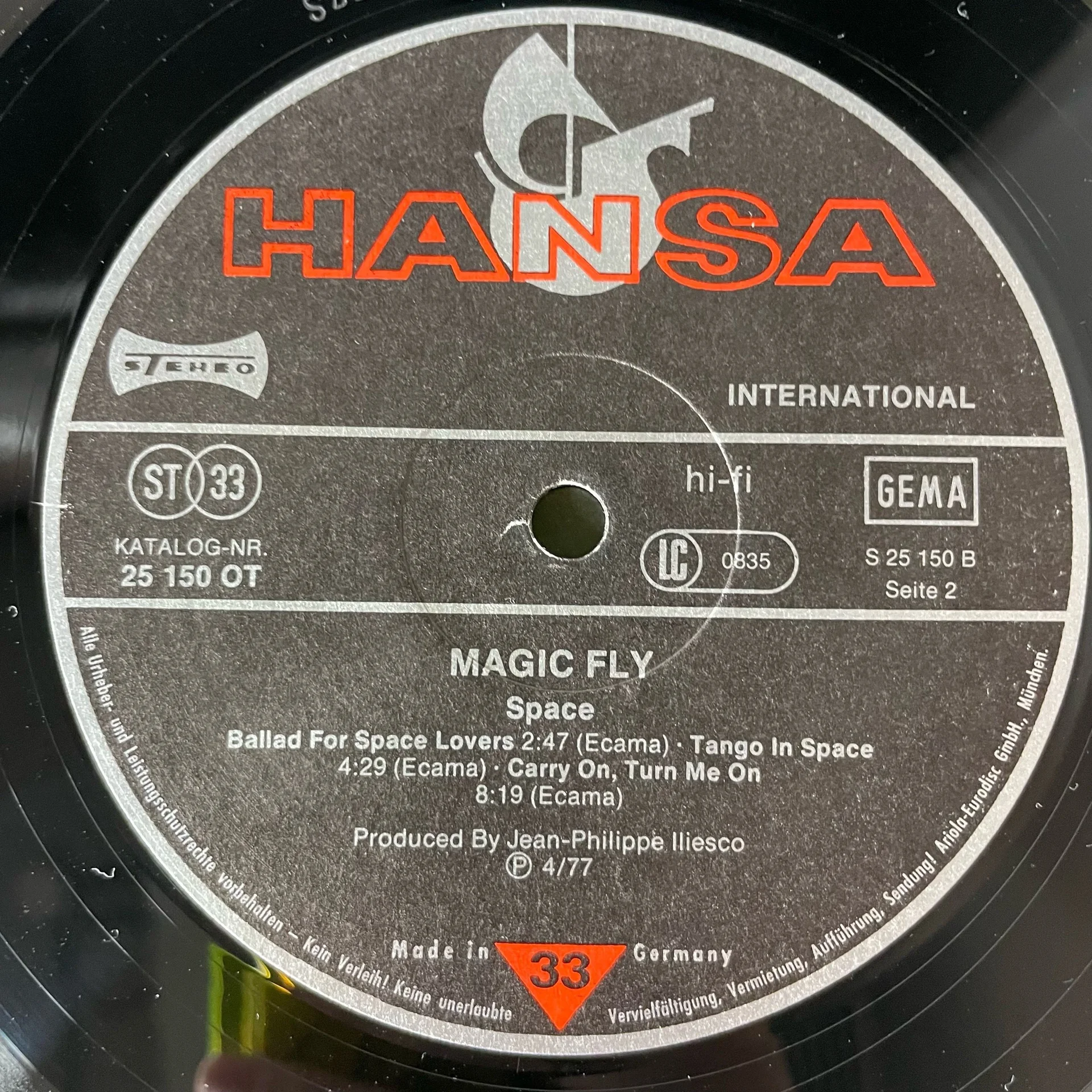 Винтажная виниловая пластинка LP Space Magic Fly (Германия 1977) - миниатюра 5