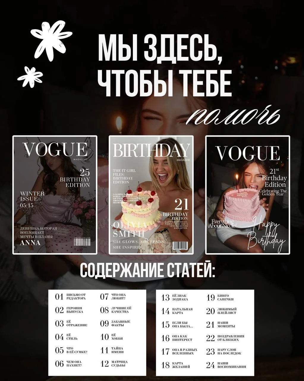 Шаблон персонального журнала VOGUE в Canva 💖 - миниатюра 5