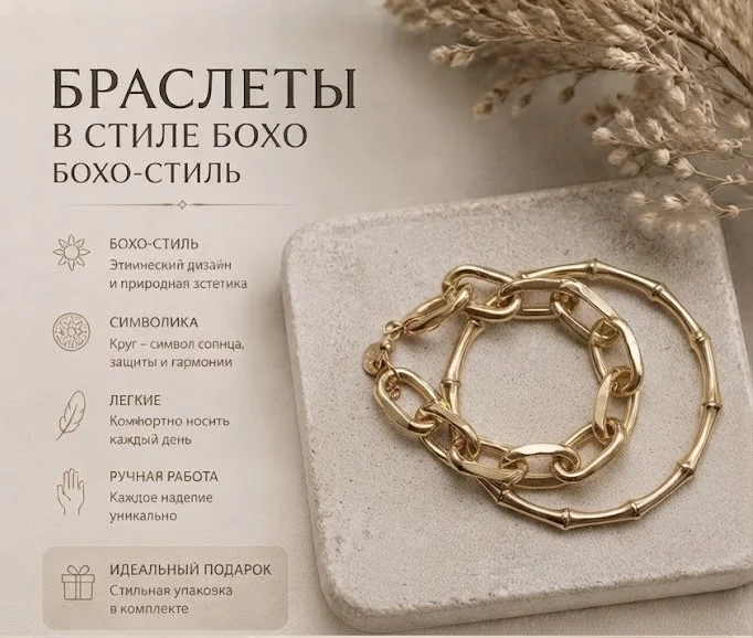 Браслеты в стиле Minimal Chic золотого цвета - изображение 1