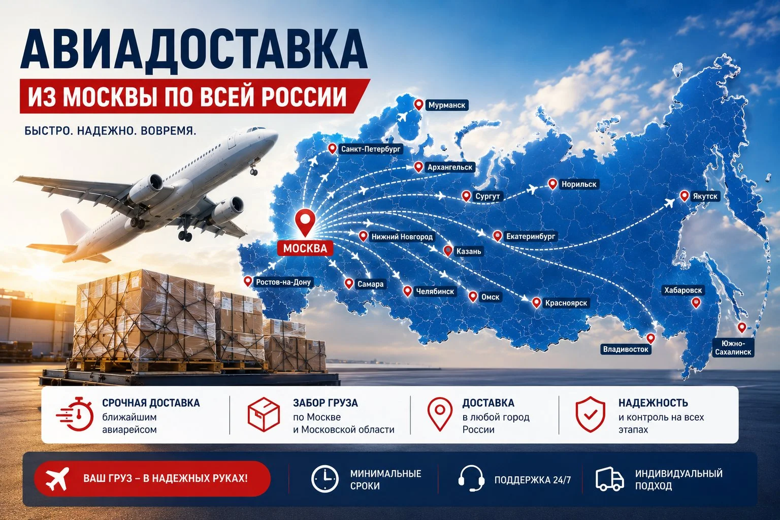 Срочная авиадоставка из Москвы в любой город