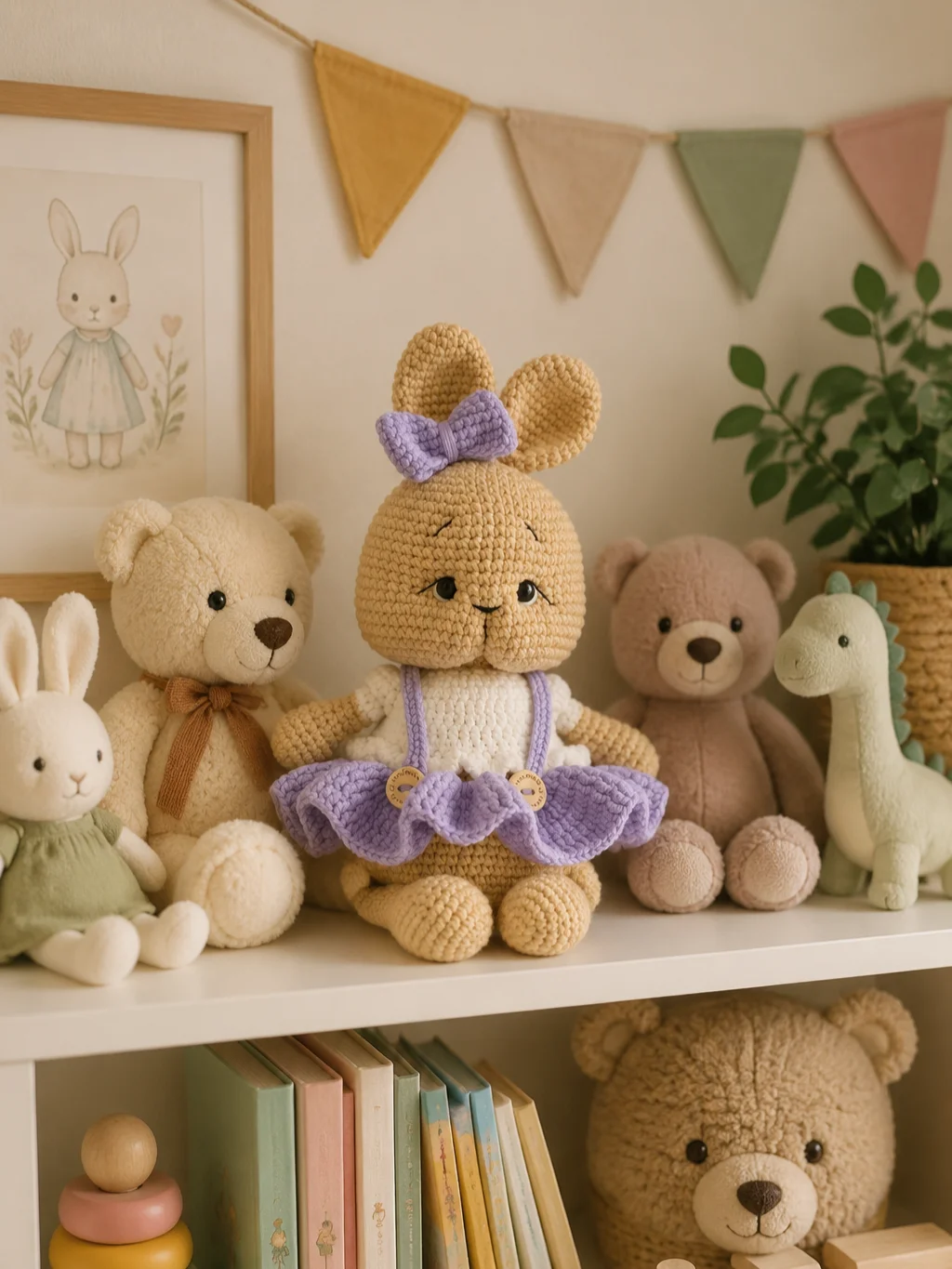Вязанная игрушка ручной работы для новорожденного - миниатюра 2