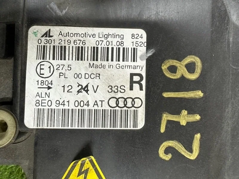 Фара ксеноновая правая Audi A4 B7 BFB 2008 - миниатюра 8