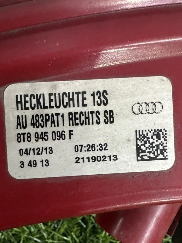 Стоп-сигнал правый Audi S5 8T CGW 2013 - миниатюра 9