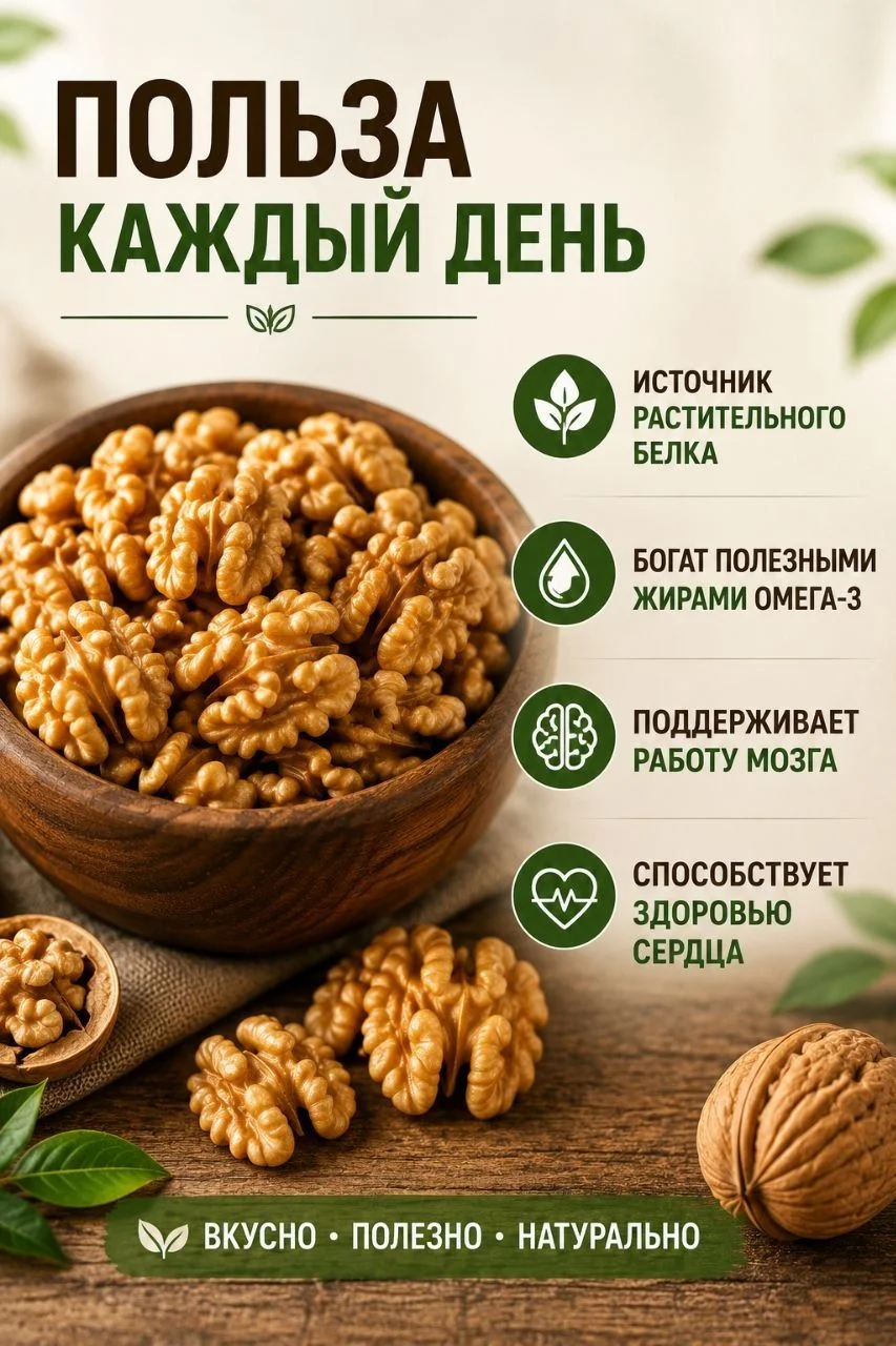 ГРЕЦКИЙ ОРЕХ ОЧИЩЕННЫЙ 1кг - миниатюра 3