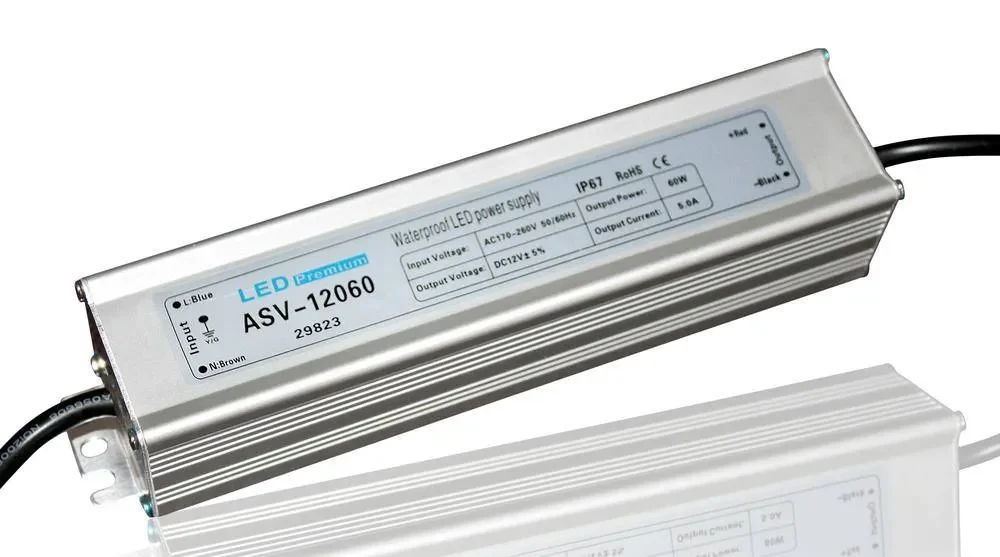 Блок питания ASV-12060 (12V, 60W, 5A, IP67) - изображение 1