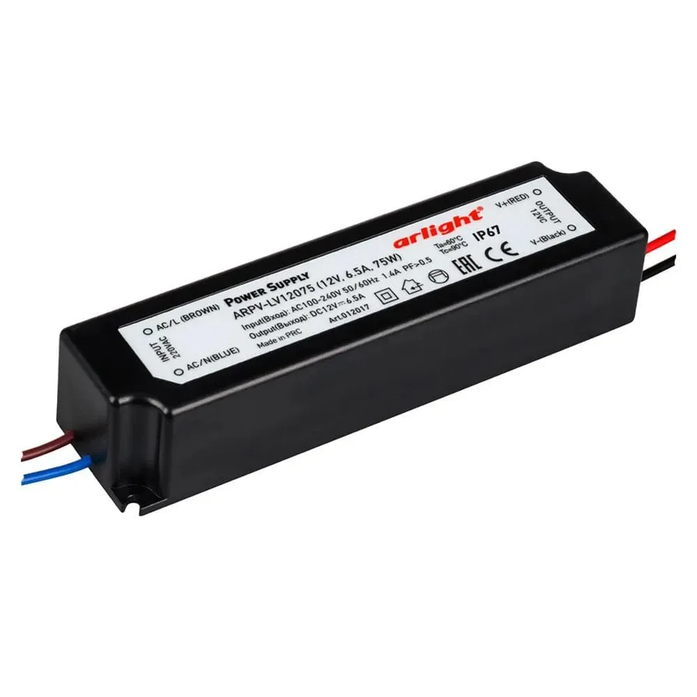 Блок питания ARPV-LV12075 (12V, 6.3A, 75W) - изображение 1
