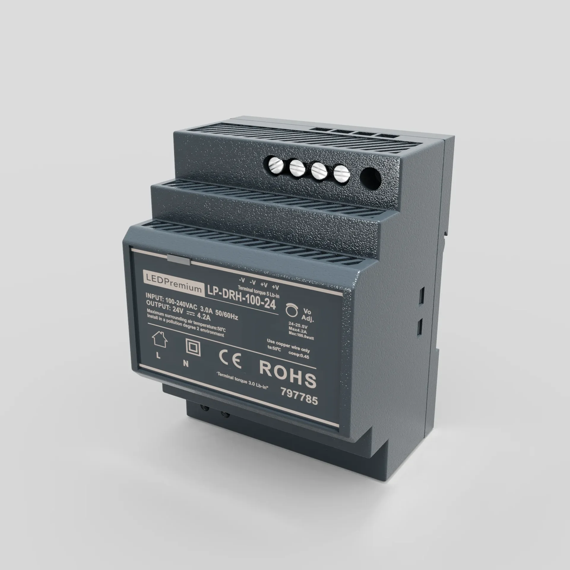 Блок питания на DIN-рейку LP-DRH-100-24 (24V