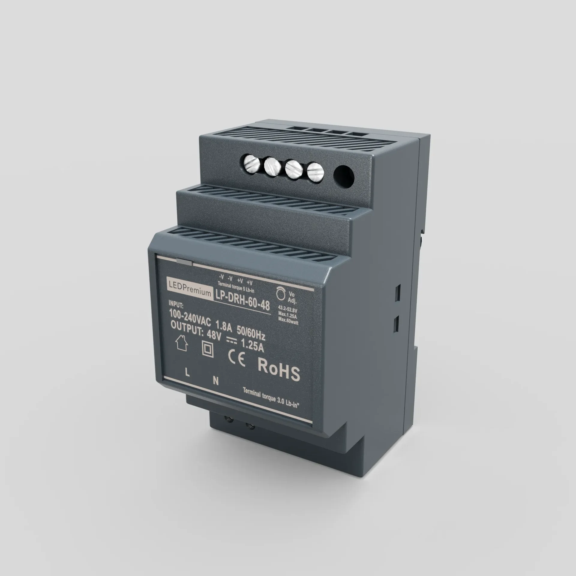 Блок питания на DIN-рейку LP-DRH-60-48 (48V, 1.25A