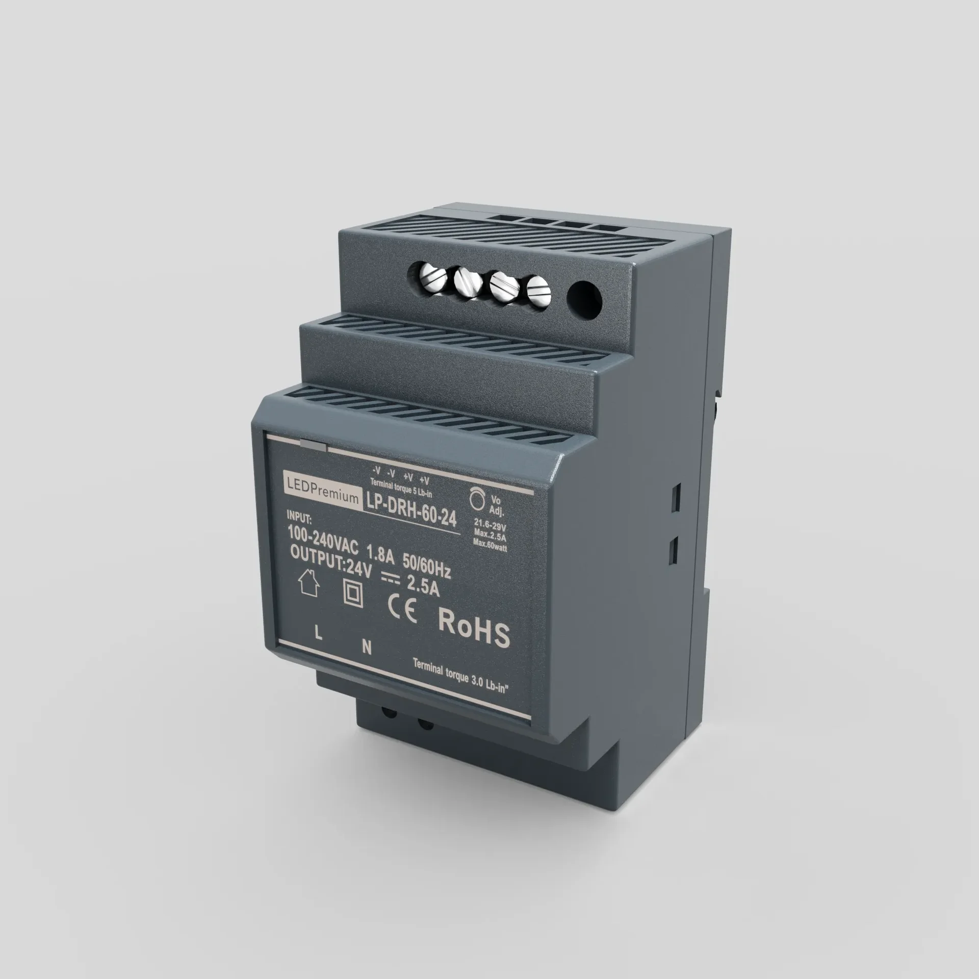 Блок питания на DIN-рейку LP-DRH-60-24 (24V, 2.5A