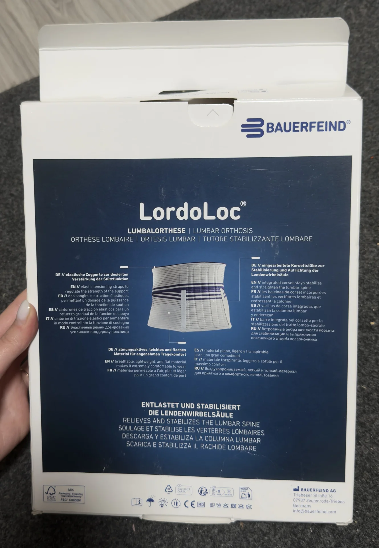 ортез Bauerfiend LordoLoc 2 размер - миниатюра 2