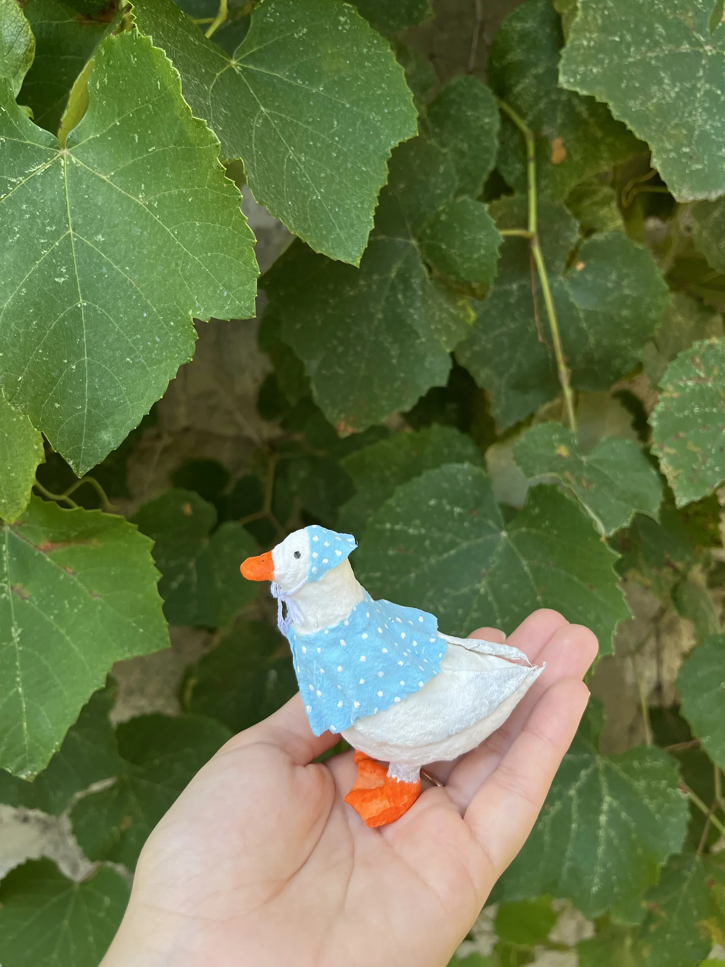 Елочная игрушка из ваты утка - миниатюра 3