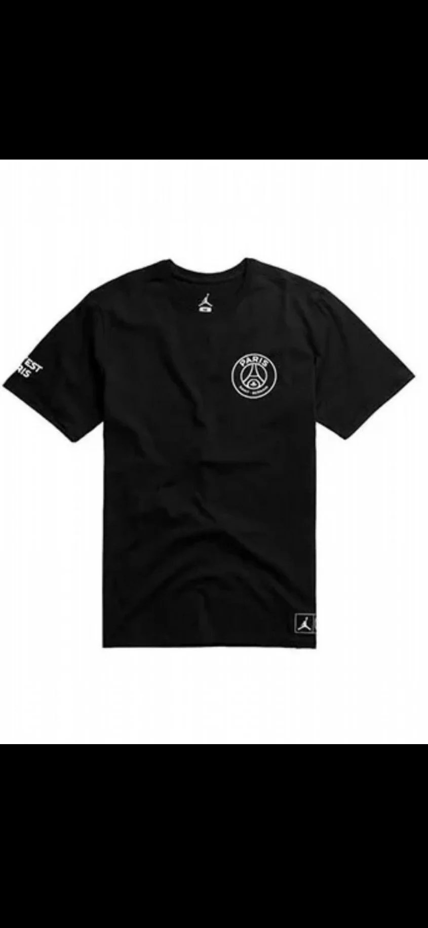 Футболка Jordan X PSG T-Shirt Мужская Черная - миниатюра 2