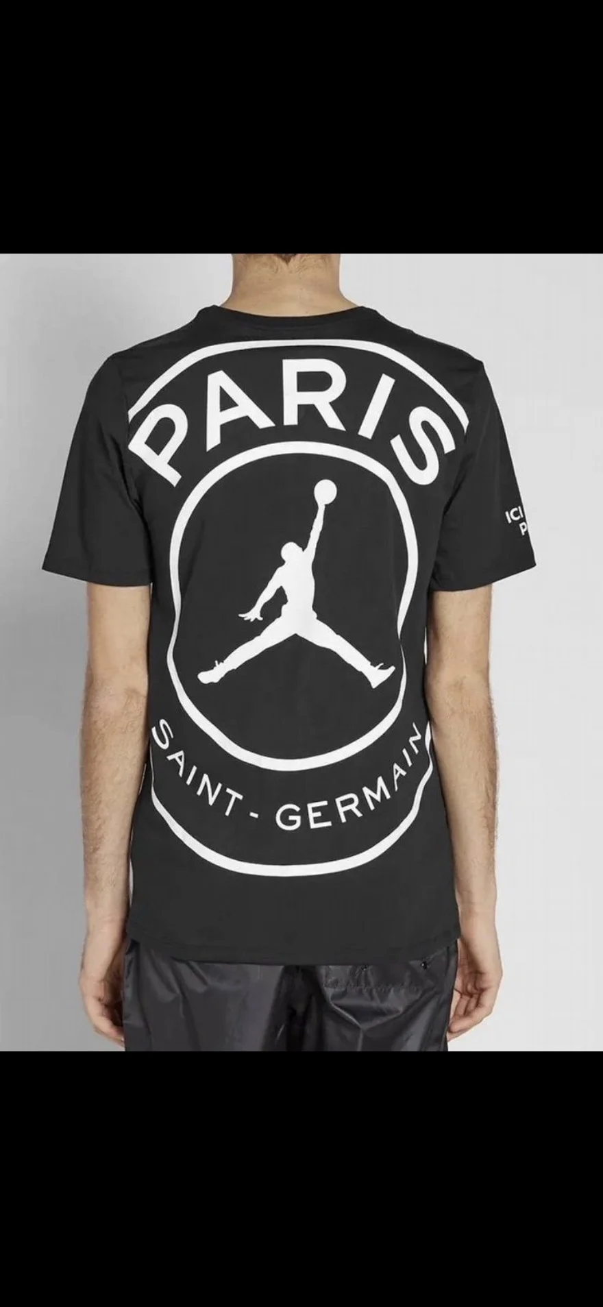 Футболка Jordan X PSG T-Shirt Мужская Черная - миниатюра 4