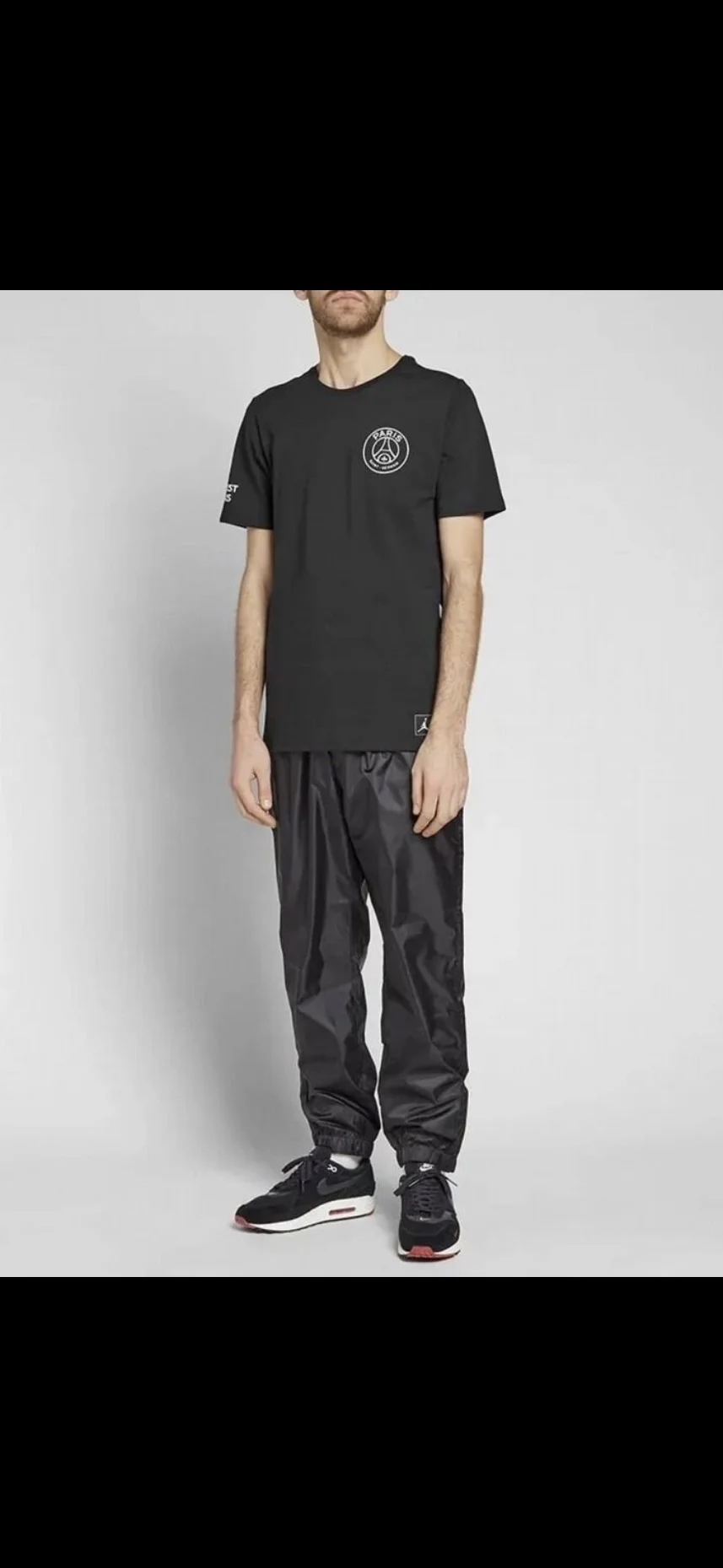 Футболка Jordan X PSG T-Shirt Мужская Черная - миниатюра 5