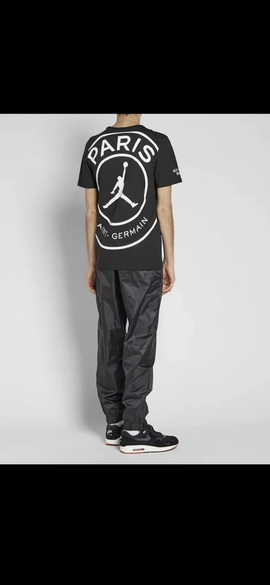 Футболка Jordan X PSG T-Shirt Мужская Черная - миниатюра 6