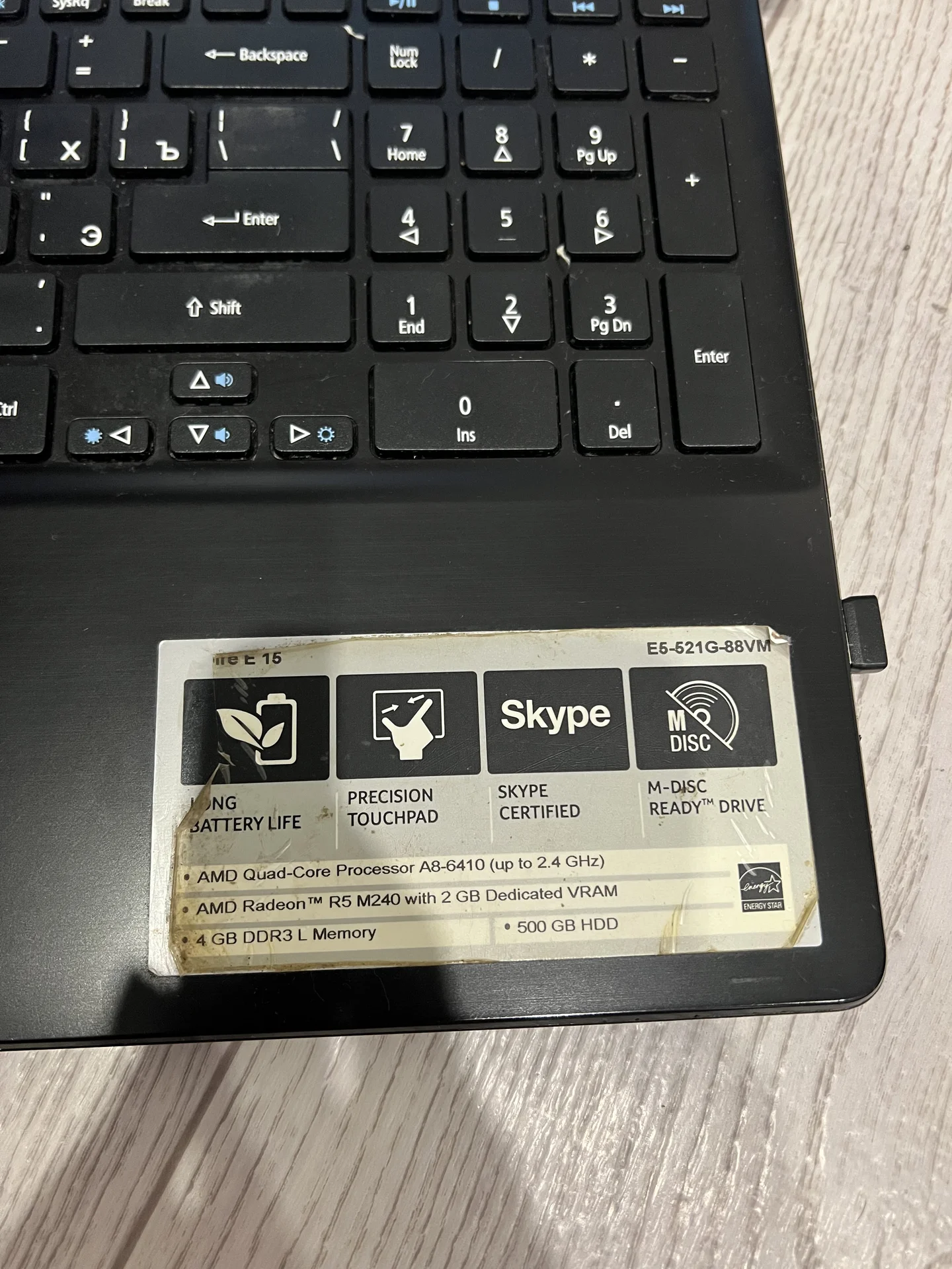 Ноутбук Acer Aspire E5-521G (AMD A8) - миниатюра 2