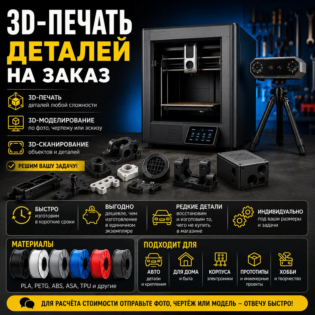 Печать на 3D принтере на заказ - изображение 1