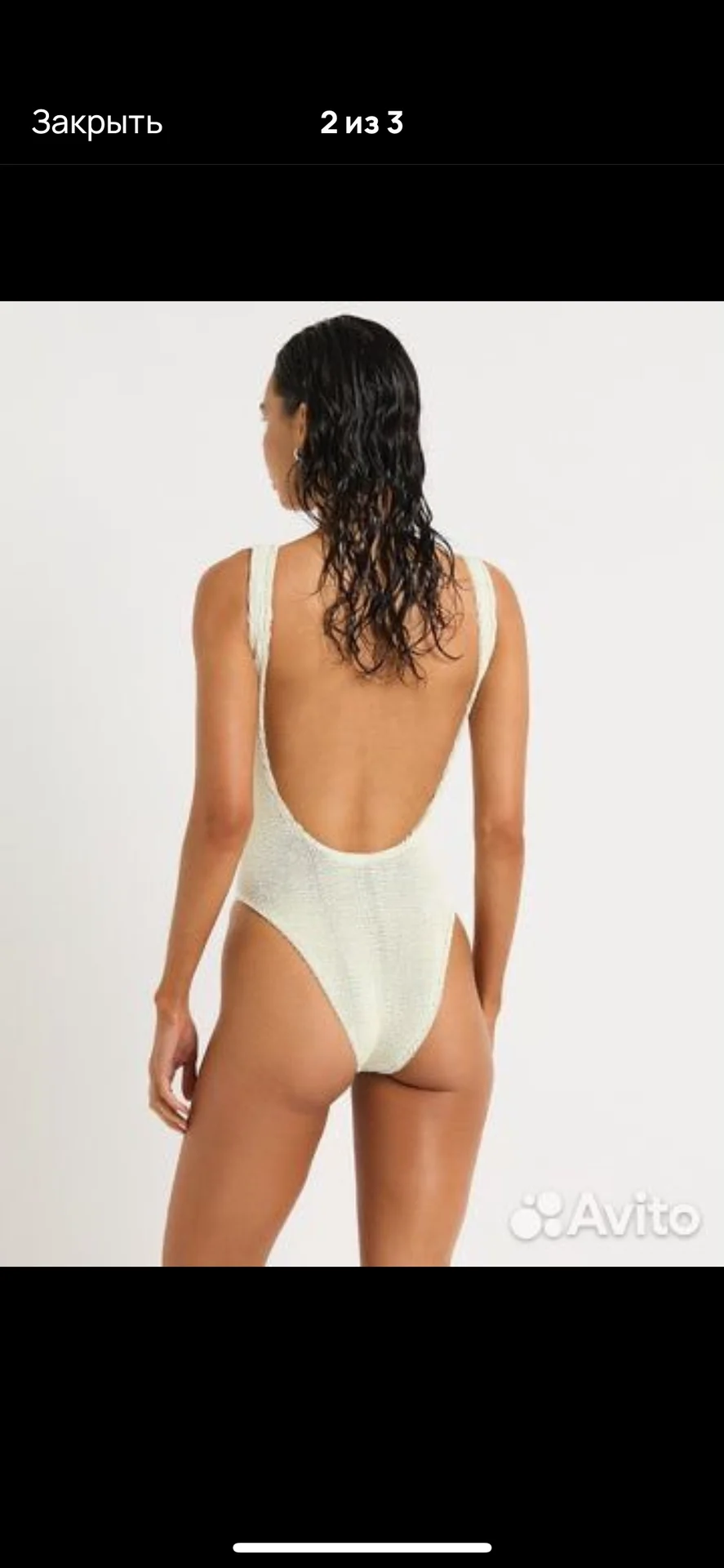 Купальник белый с открытой спиной ASOS - миниатюра 2