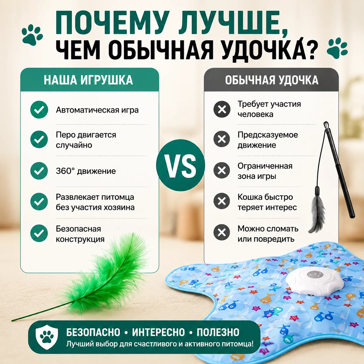 Автоматическая мягкая игрушка для кота - миниатюра 4