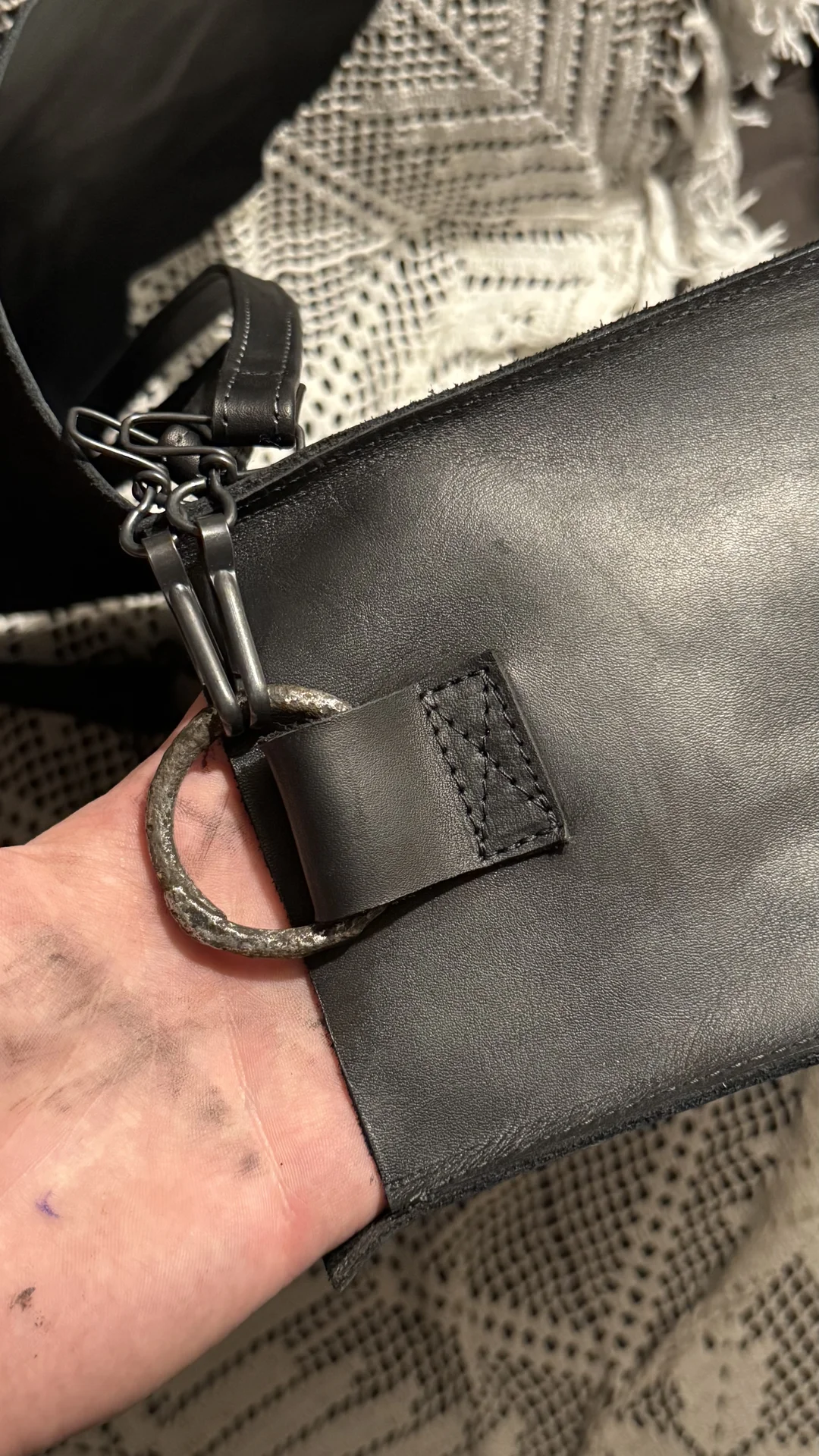 Авангардная сумка через плечо как Guidi - миниатюра 3