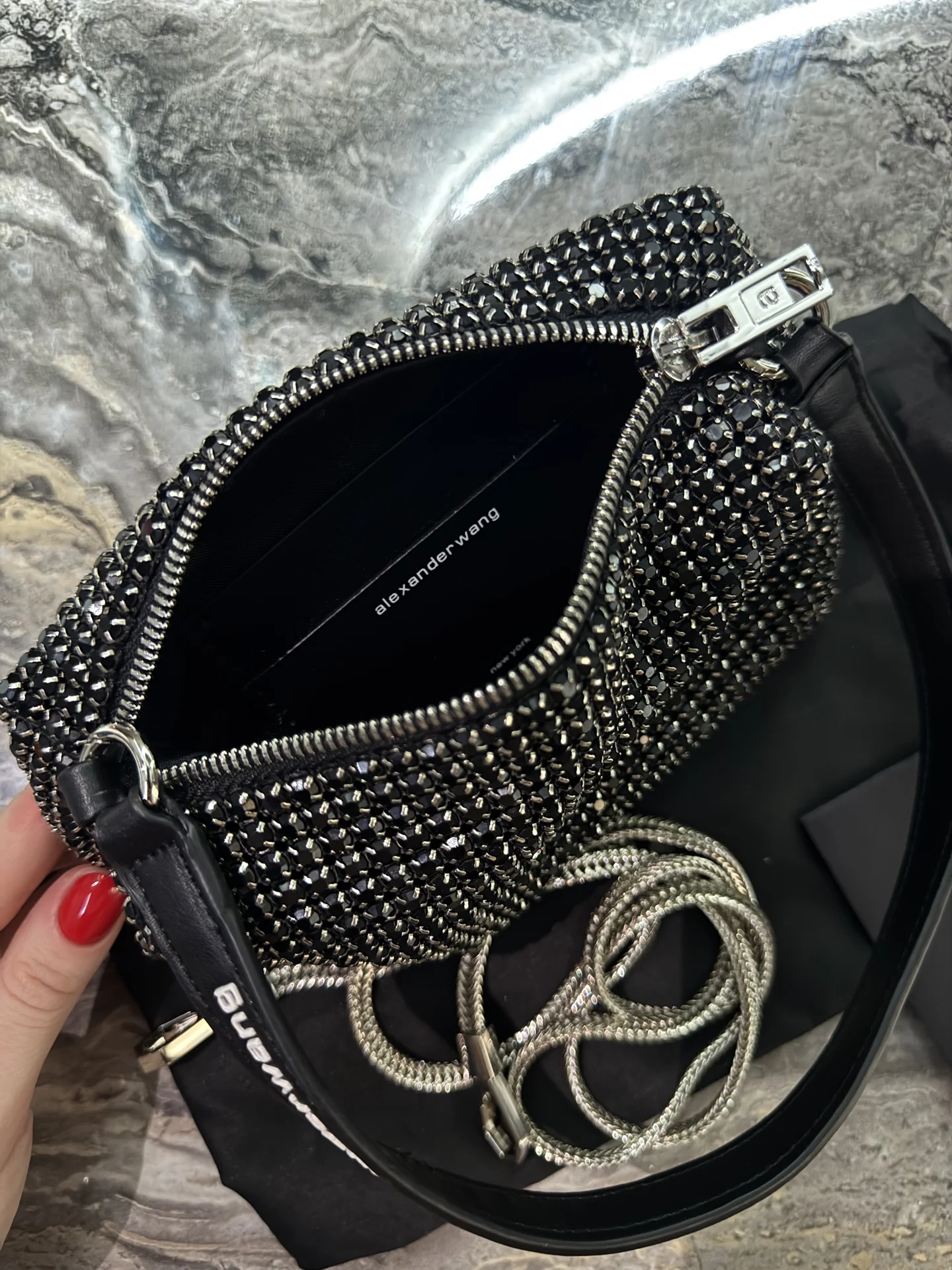 Клатч Alexander Wang со стразами - миниатюра 4