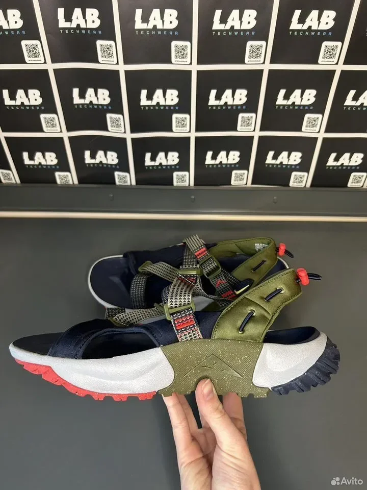 Тапочки Nike Oneonta Sandal Sports Gray Green - миниатюра 3