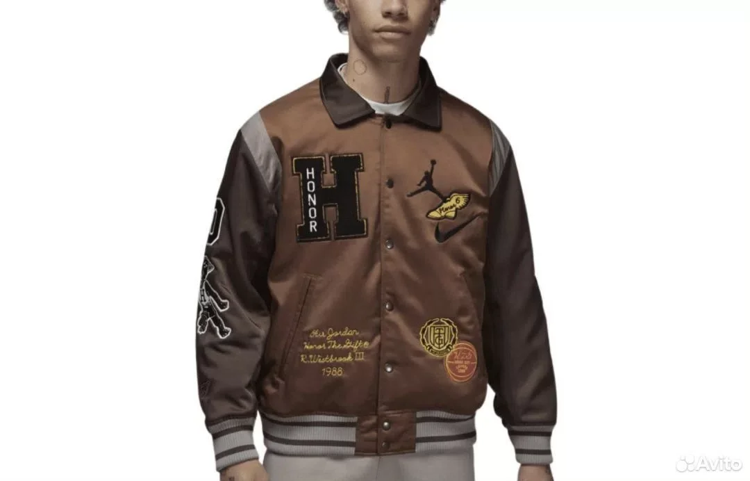 Кофта бомбер Jordan x HTG Westbrook Varsity Jacket - миниатюра 3